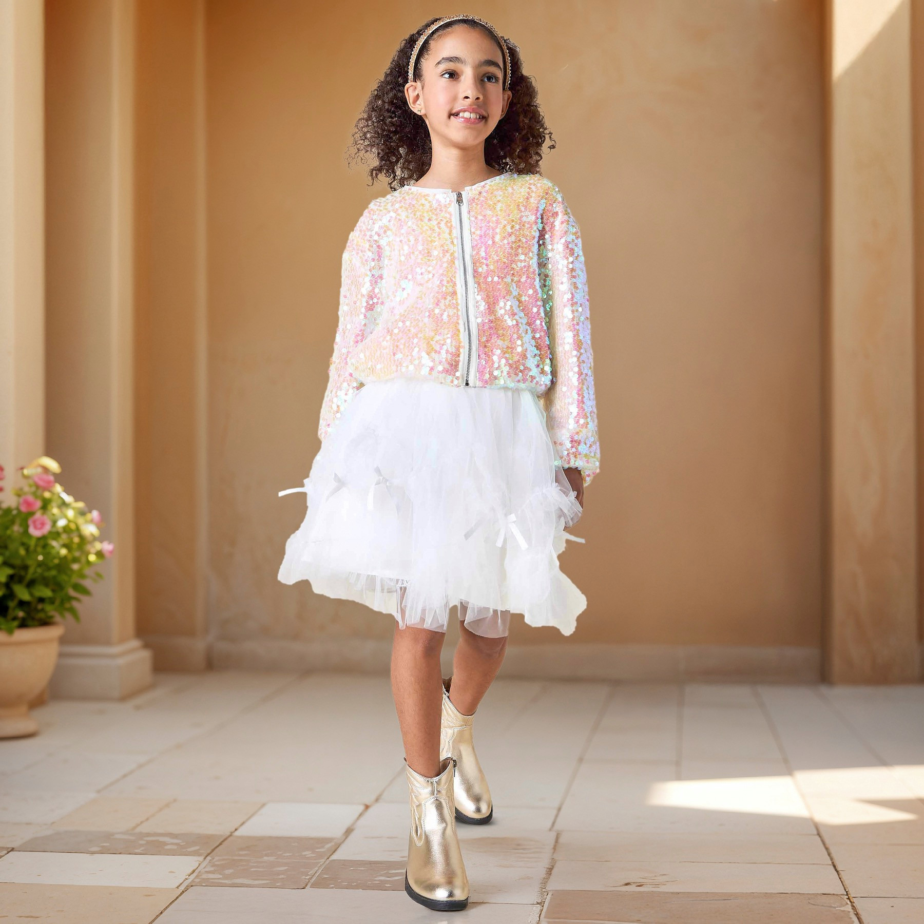 Juniors Bow Applique Layered Tulle Skirt-girls-clothing-bottoms-skirts-image-2