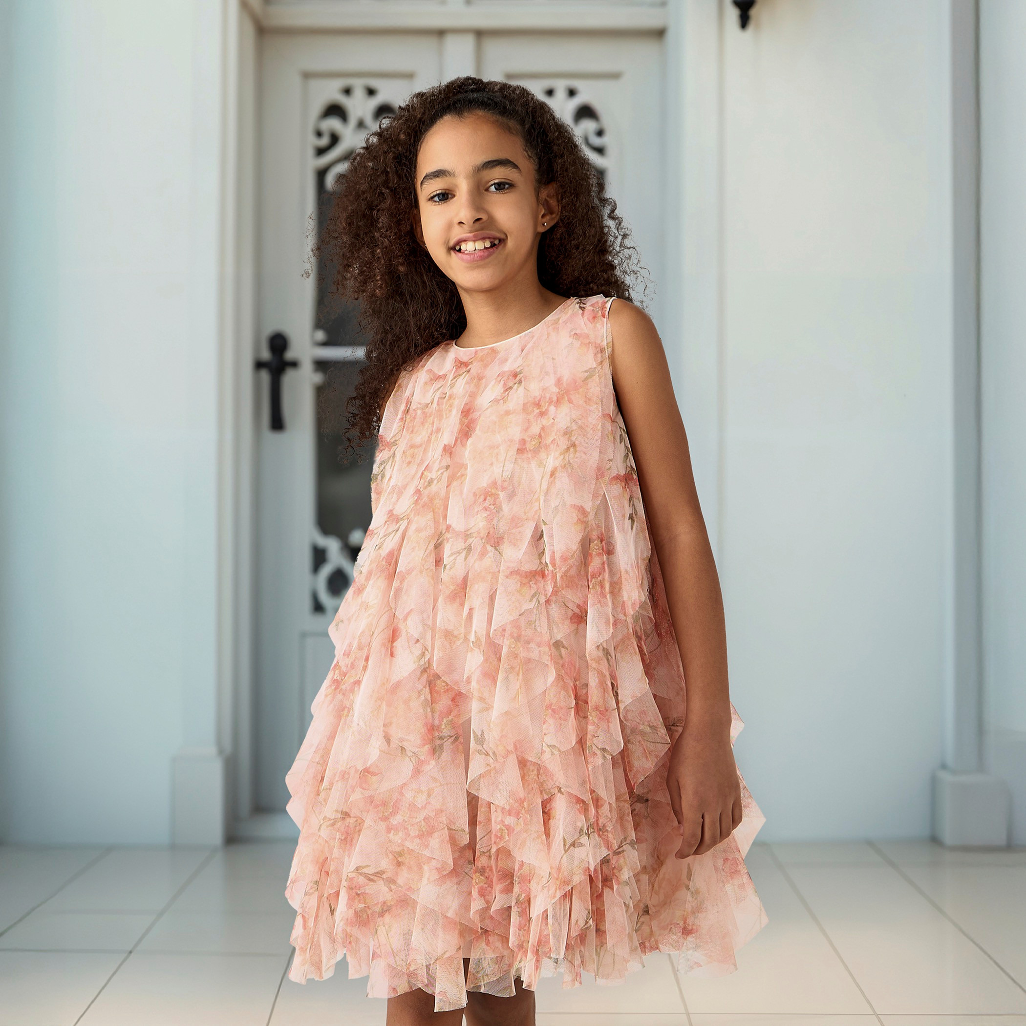 Juniors All-Over Floral Print Sleeveless Dress with Ruffles-girls-clothing-dressesandjumpsuits-image-1