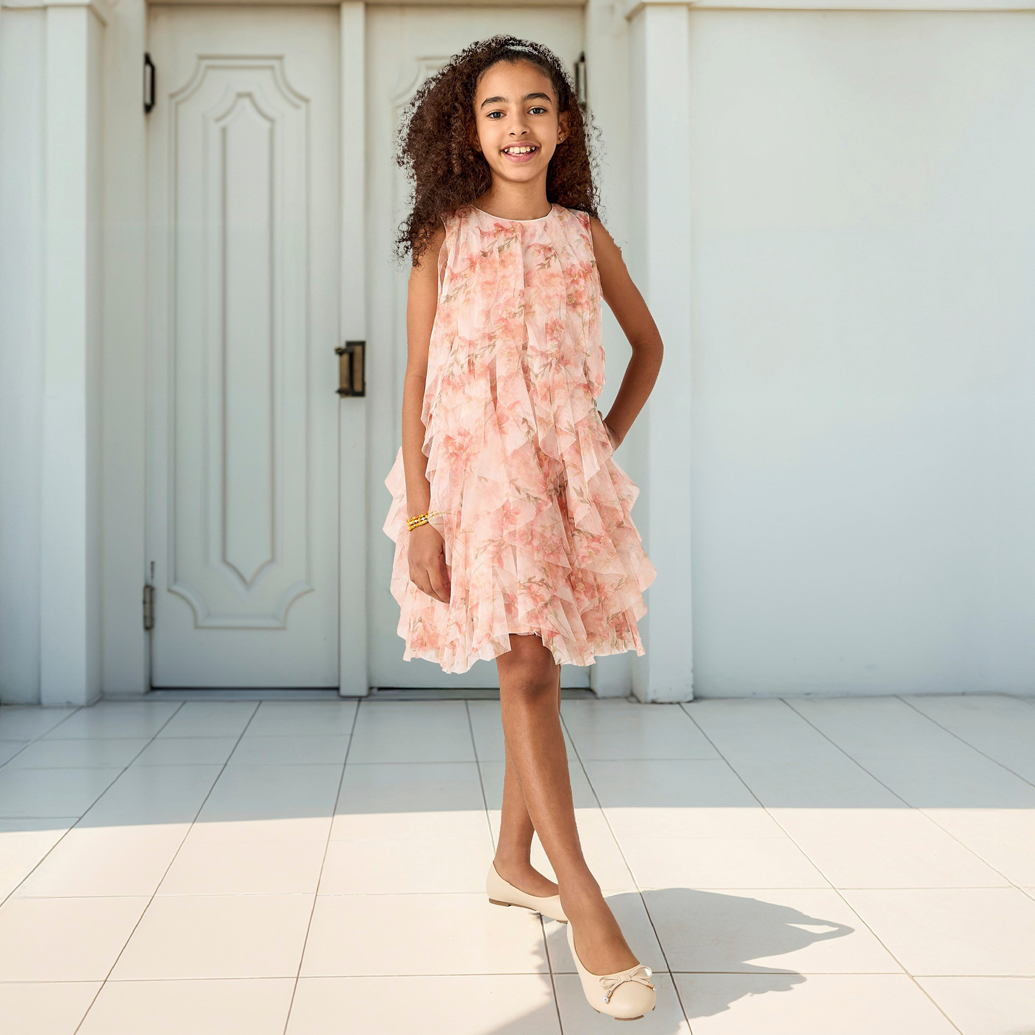 Juniors All-Over Floral Print Sleeveless Dress with Ruffles-girls-clothing-dressesandjumpsuits-image-2