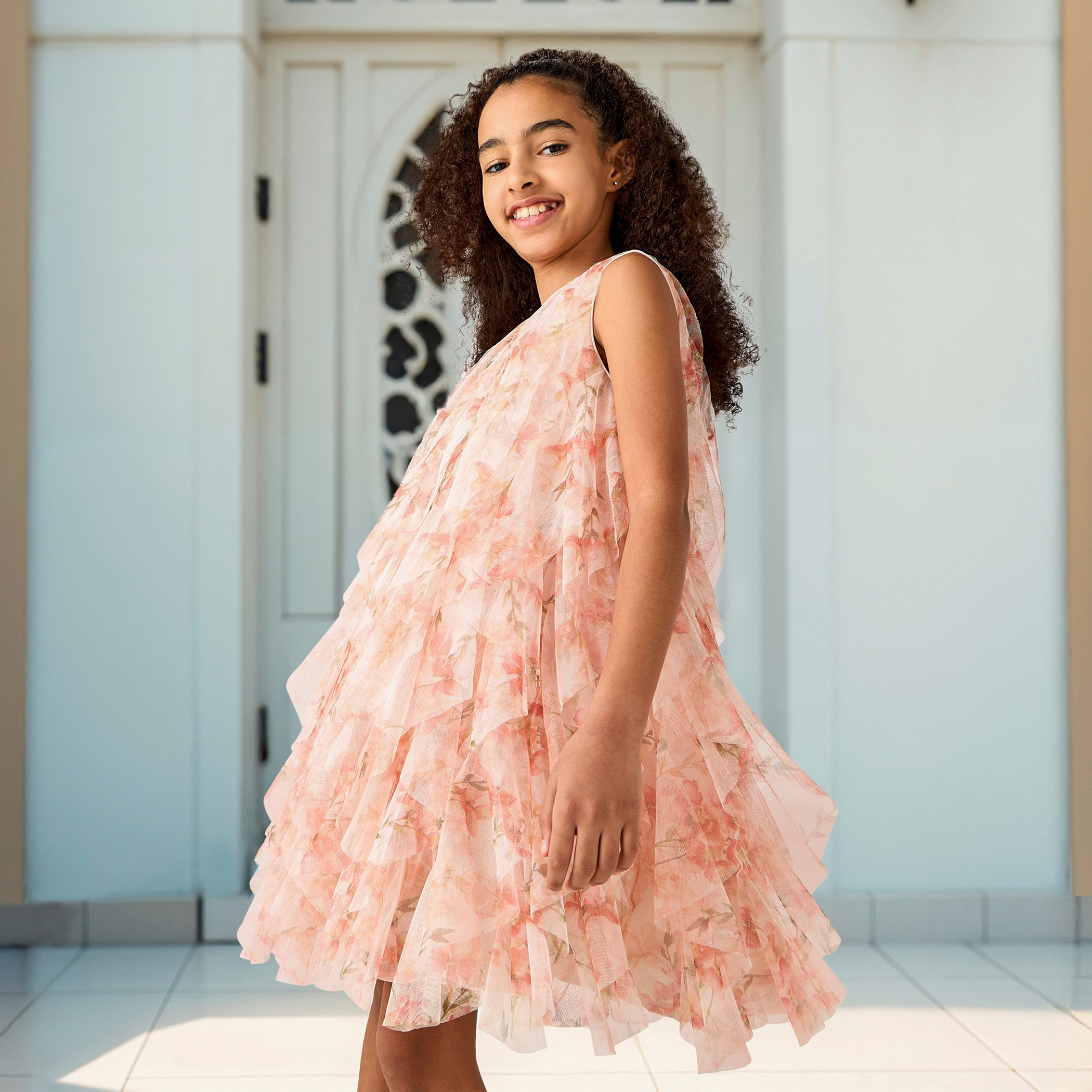 Juniors All-Over Floral Print Sleeveless Dress with Ruffles-girls-clothing-dressesandjumpsuits-image-6