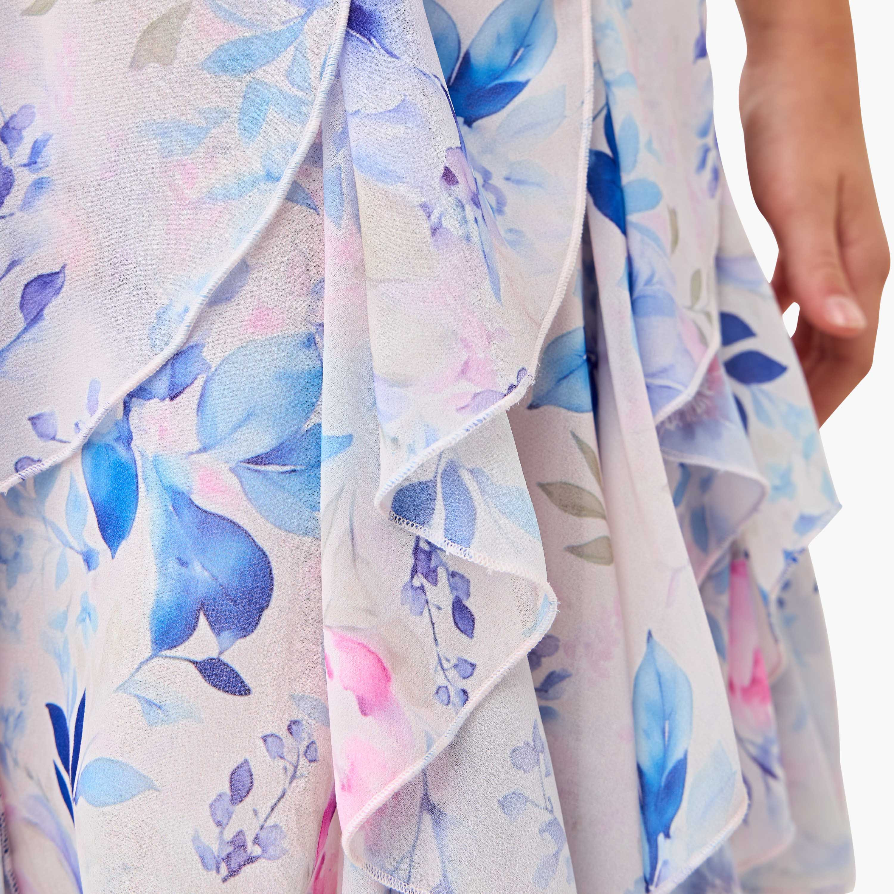 Juniors All-Over Floral Print A-Line Dress with Ruffle Detail-girls-clothing-dressesandjumpsuits-image-5