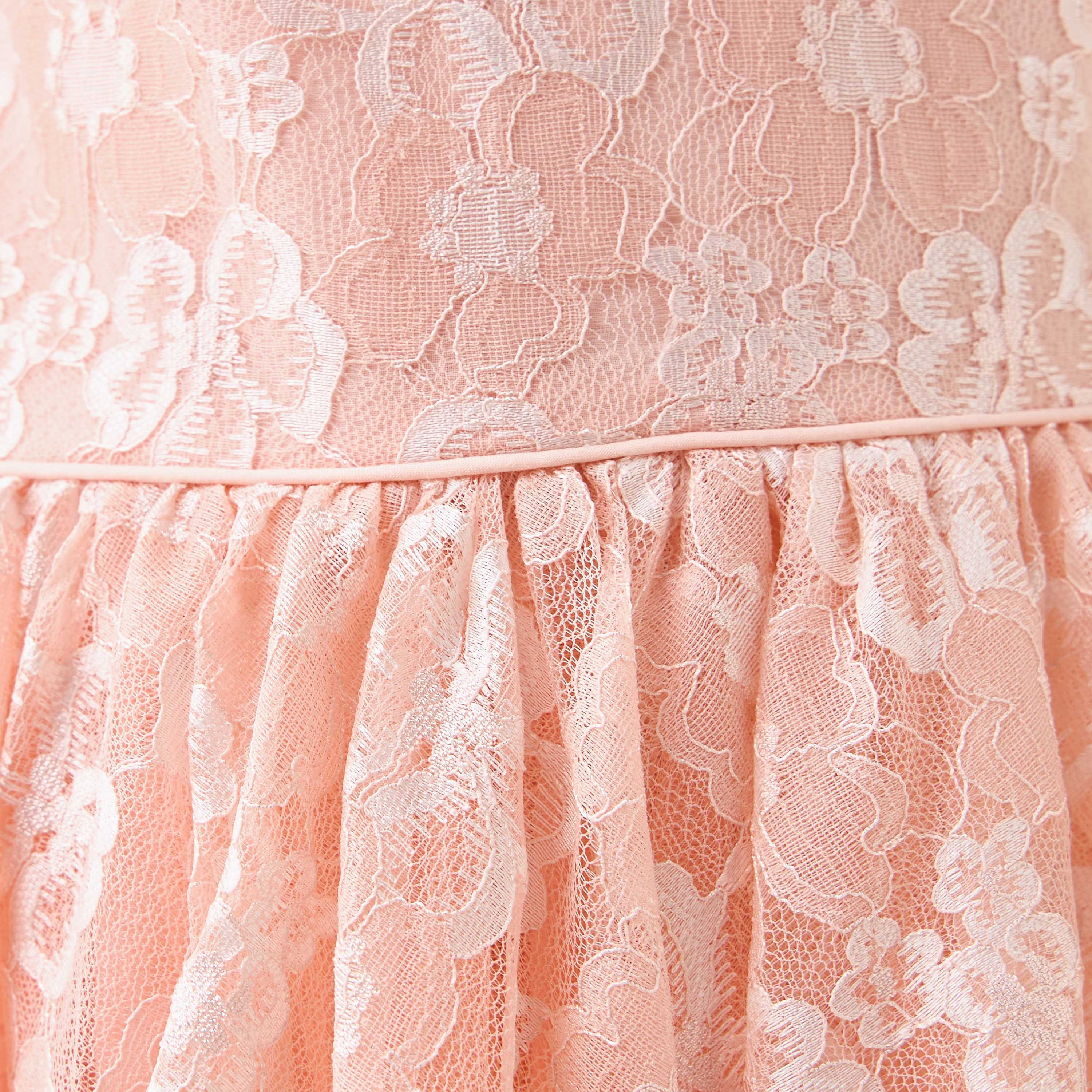 Juniors Lace Detail Asymmetric Dress with Cap Sleeves-girls-clothing-dressesandjumpsuits-image-5
