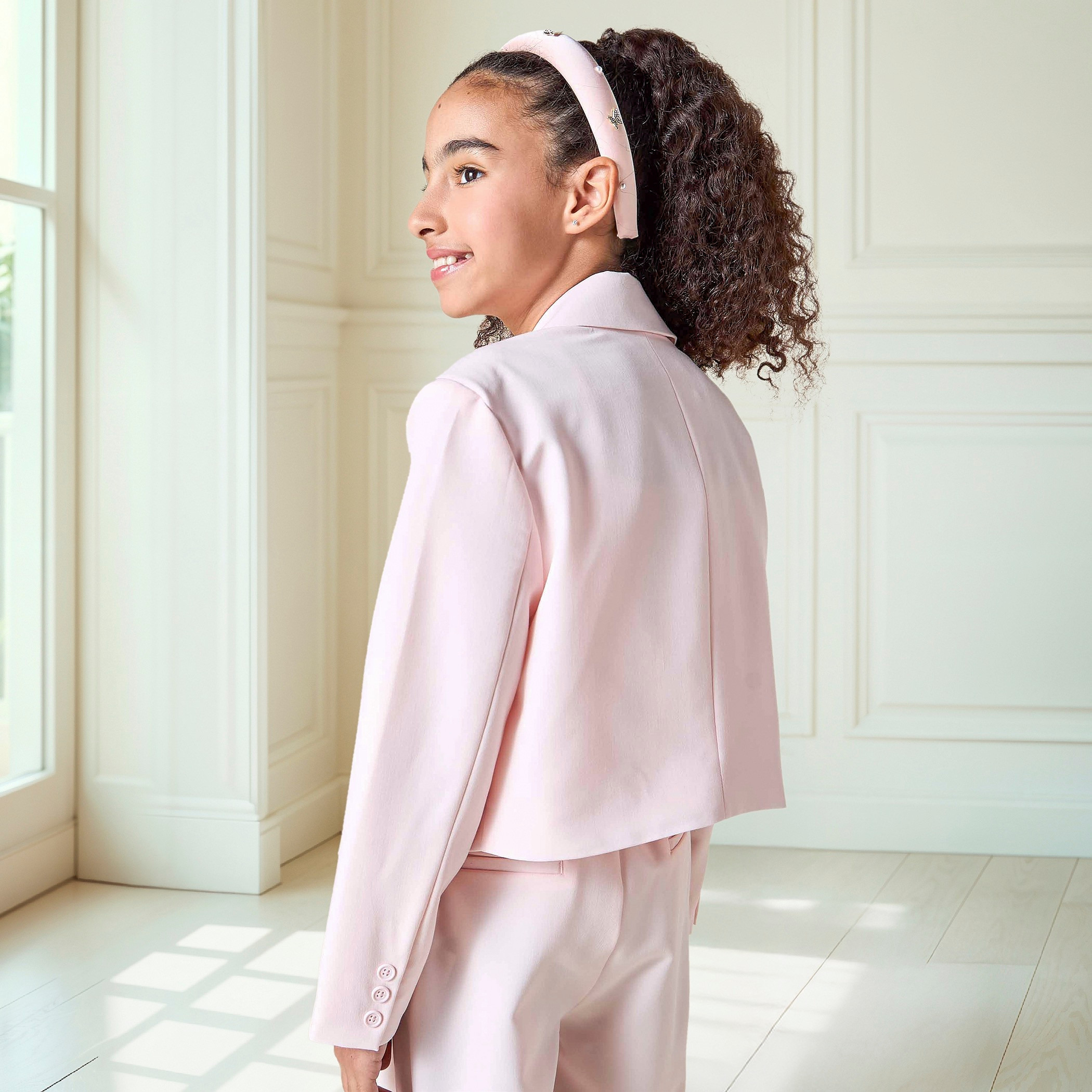 Juniors Flower Applique Blazer with Long Sleeves-girls-clothing-jacketsandcoats-image-4