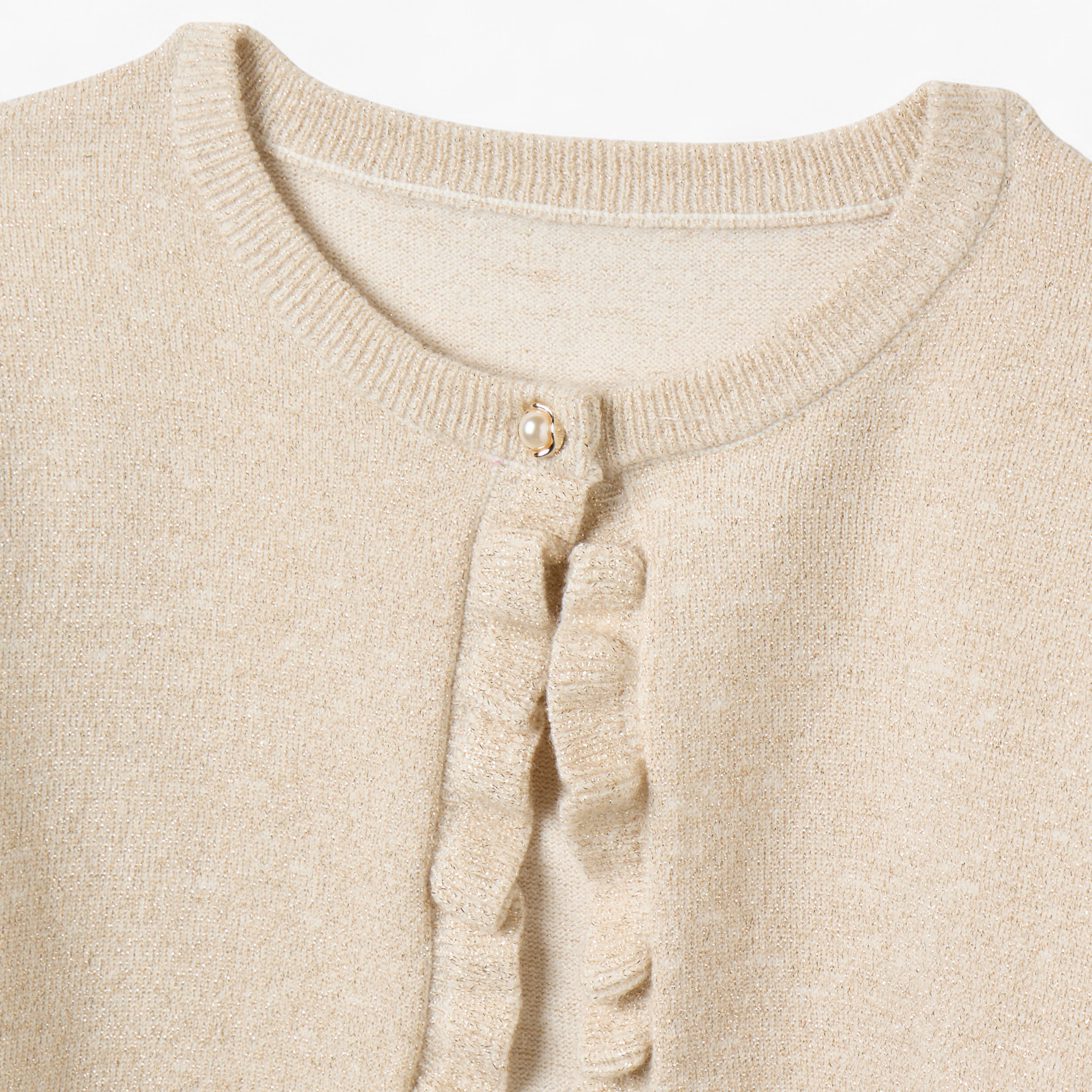 Juniors Bolero Cardigan with Long Sleeves and Frill Detail-girls-clothing-jumpersandcardigans-image-2