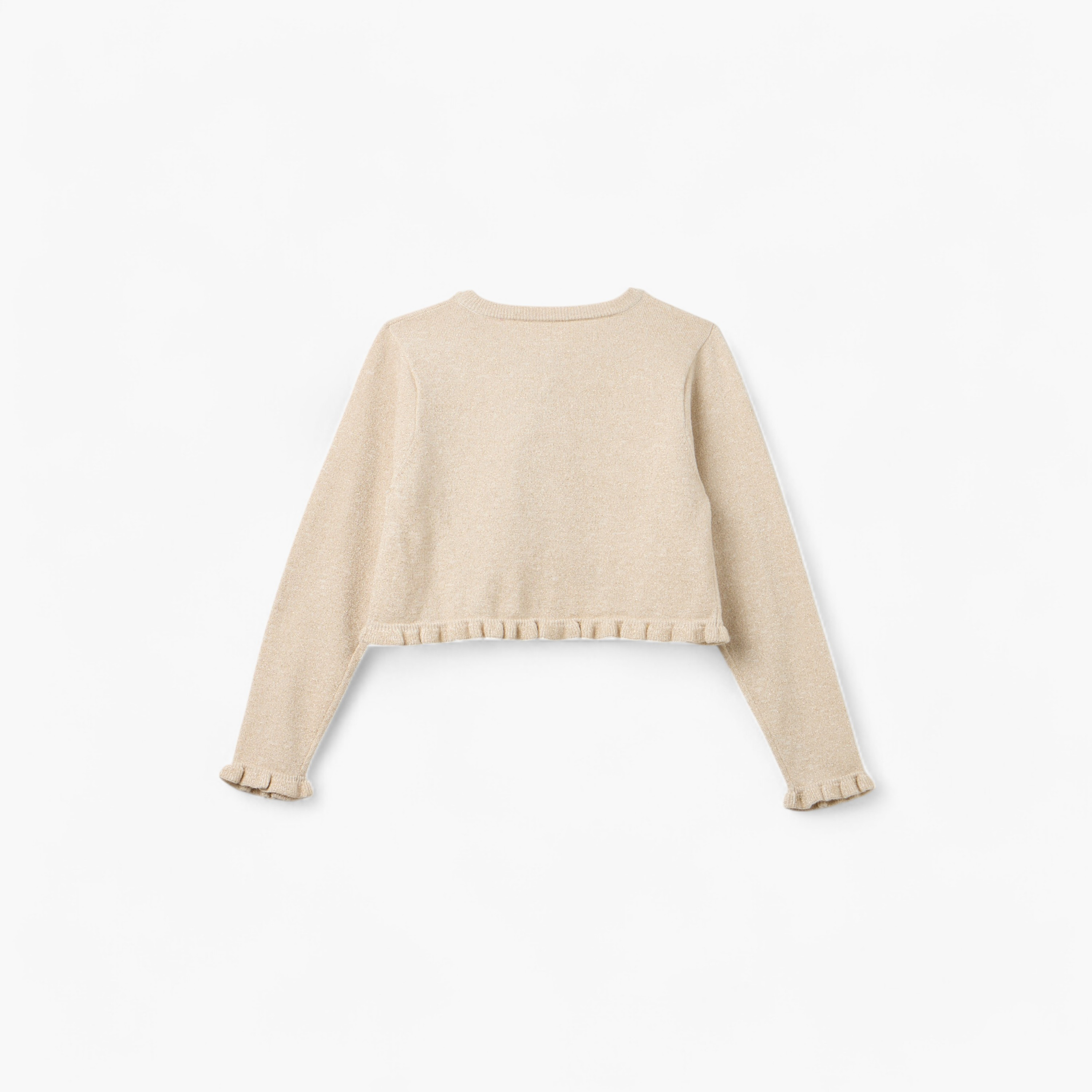 Juniors Bolero Cardigan with Long Sleeves and Frill Detail-girls-clothing-jumpersandcardigans-image-4