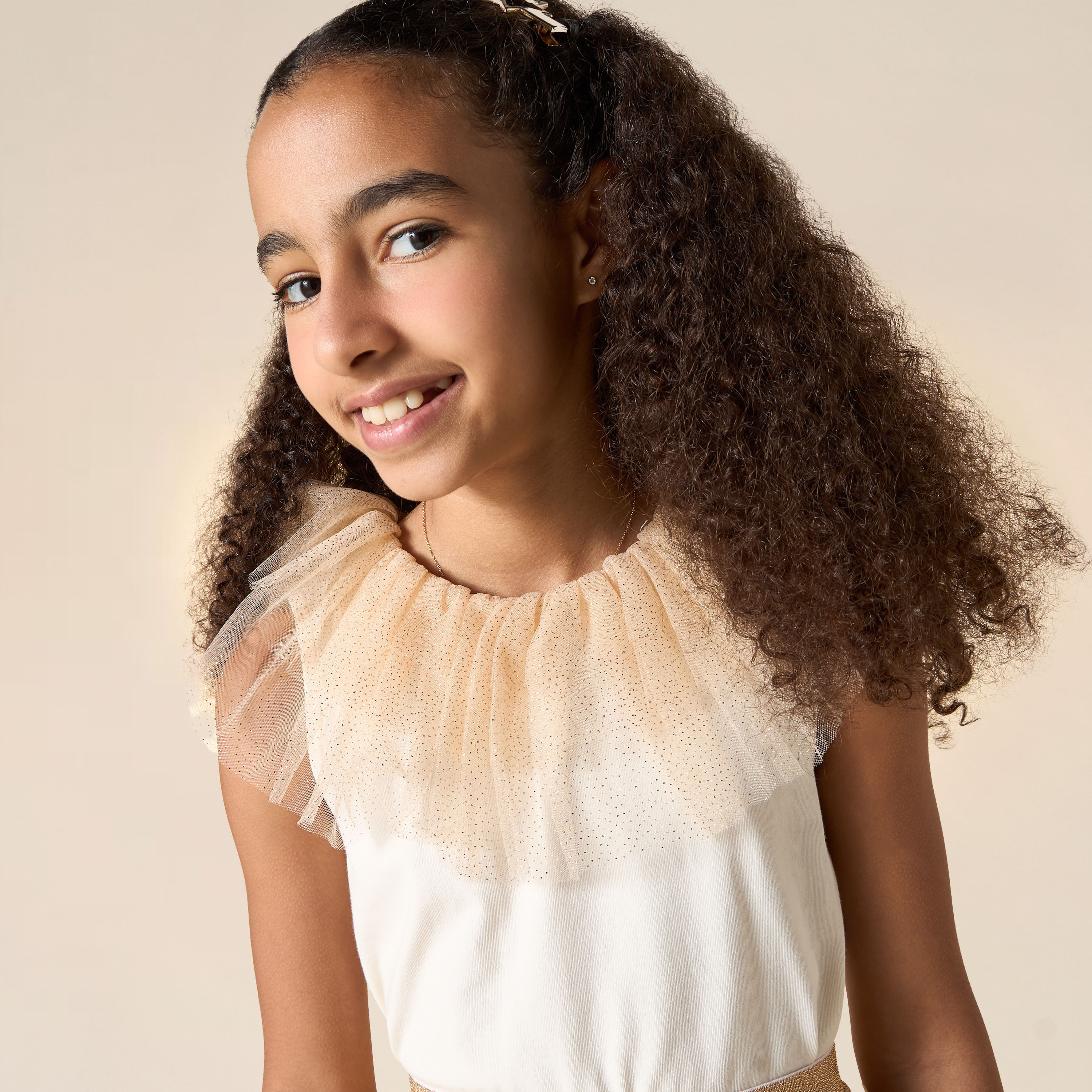 Juniors Ruffle Detail Sleeveless Top and Skirt Set-girls-clothing-setsandcoords-image-4