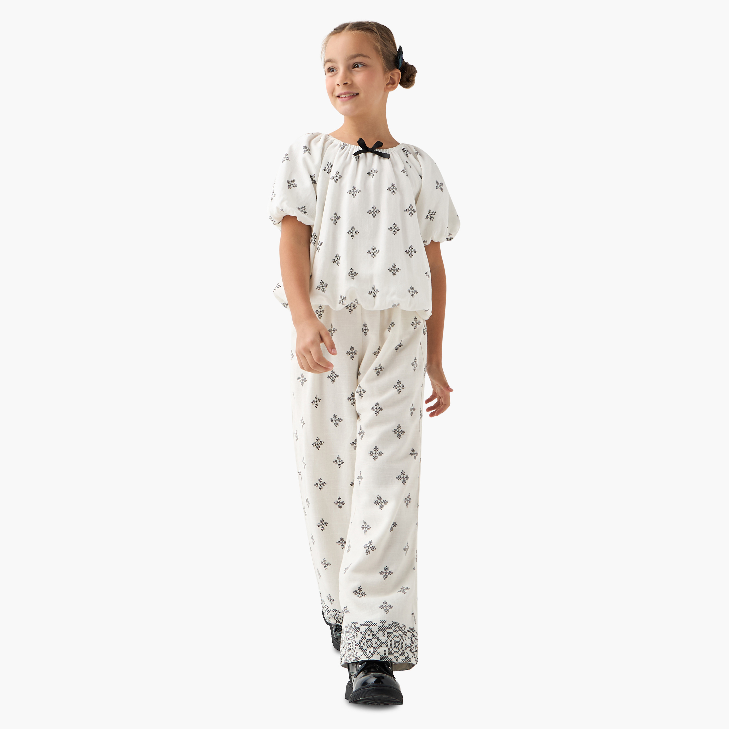 Eligo All-Over Print Top with Balloon Sleeves-girls-clothing-blousesandshirts-image-2
