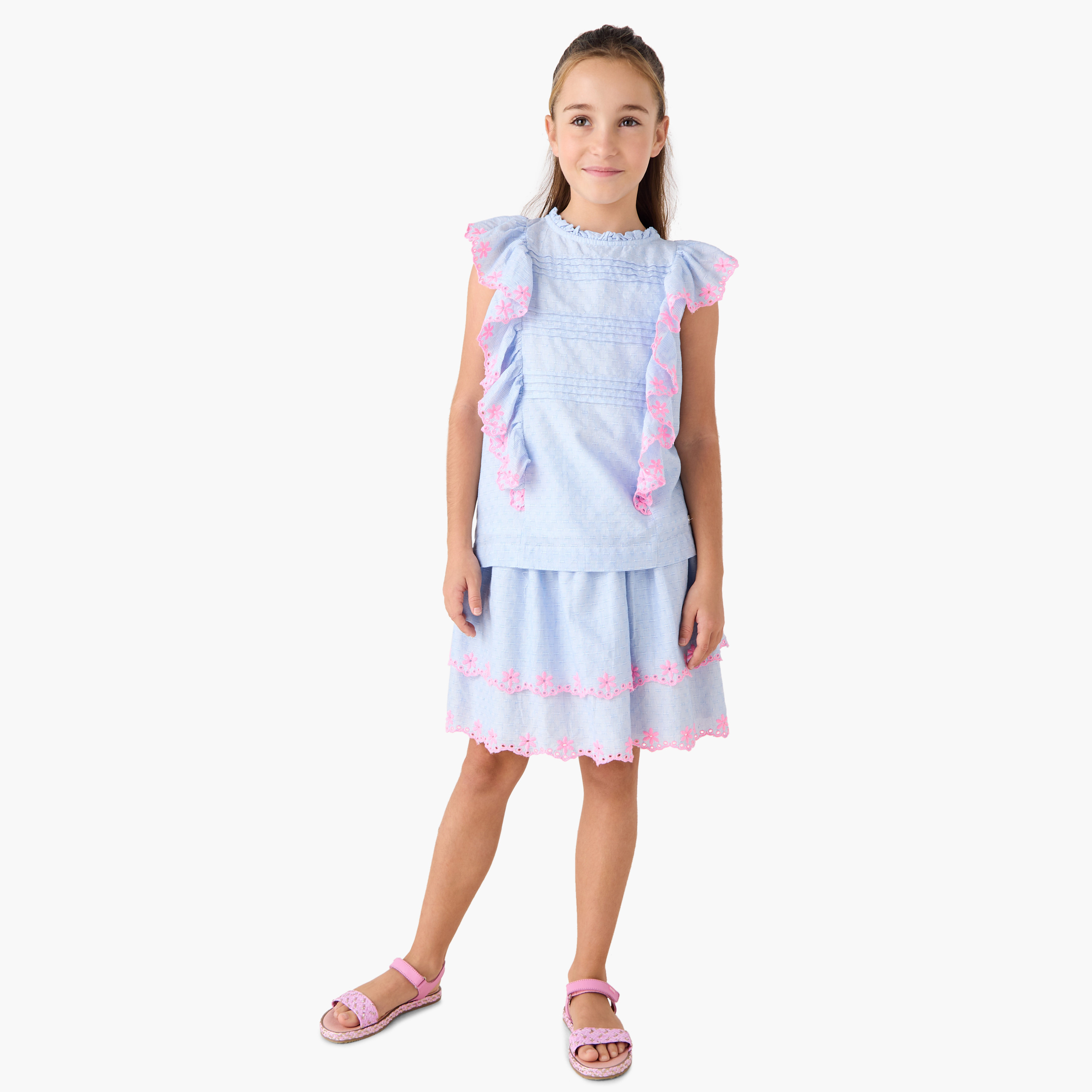 Eligo Embroidered Top with Ruffle Detail-girls-clothing-blousesandshirts-image-2