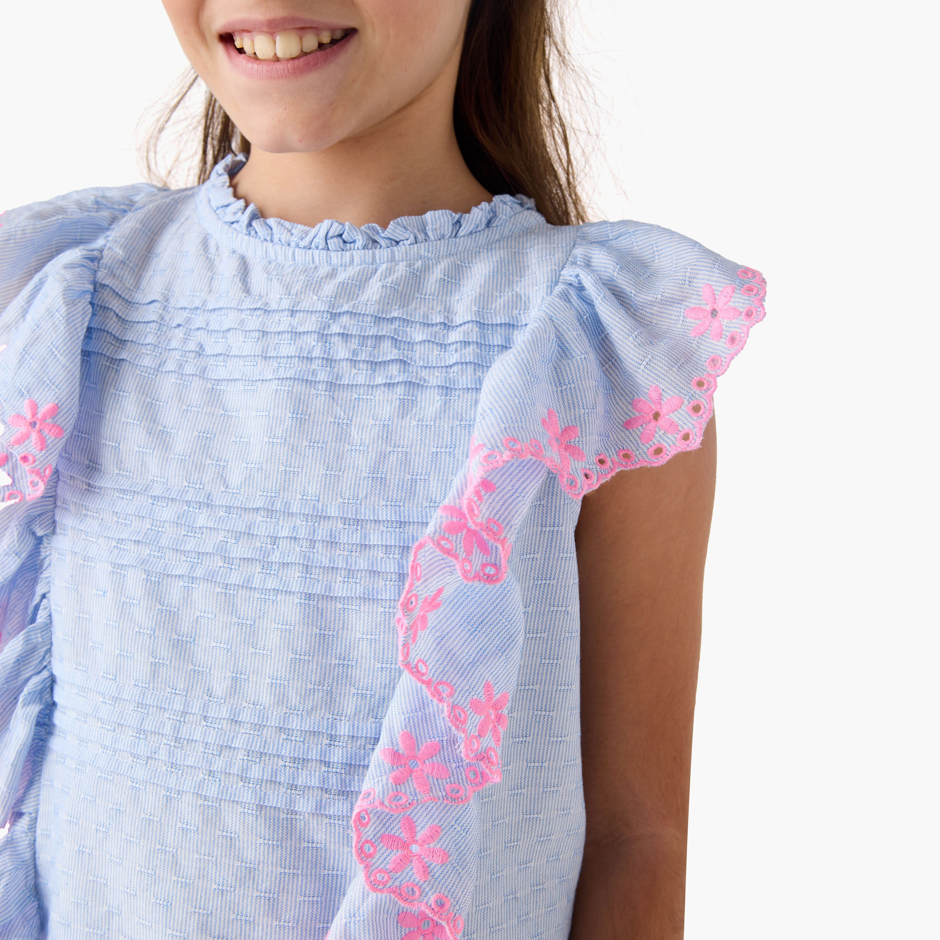 Eligo Embroidered Top with Ruffle Detail-girls-clothing-blousesandshirts-image-3