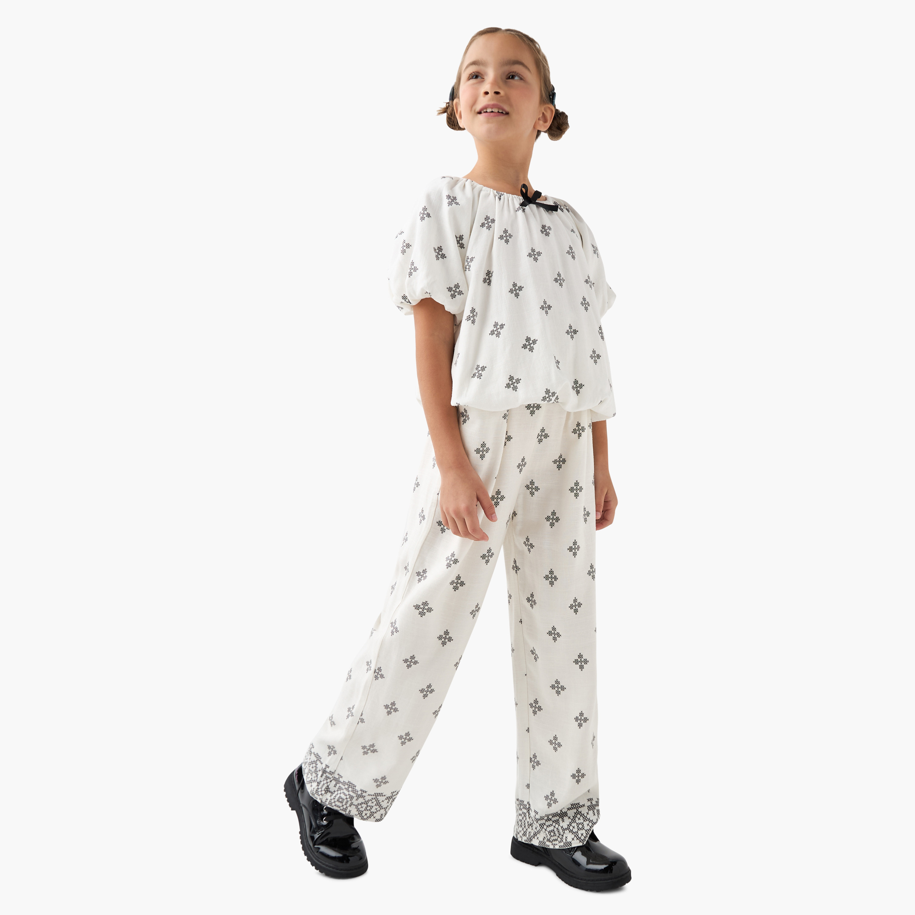 Eligo All-Over Print Pants with Elasticated Waistband and Pockets-girls-clothing-bottoms-trousers-image-2