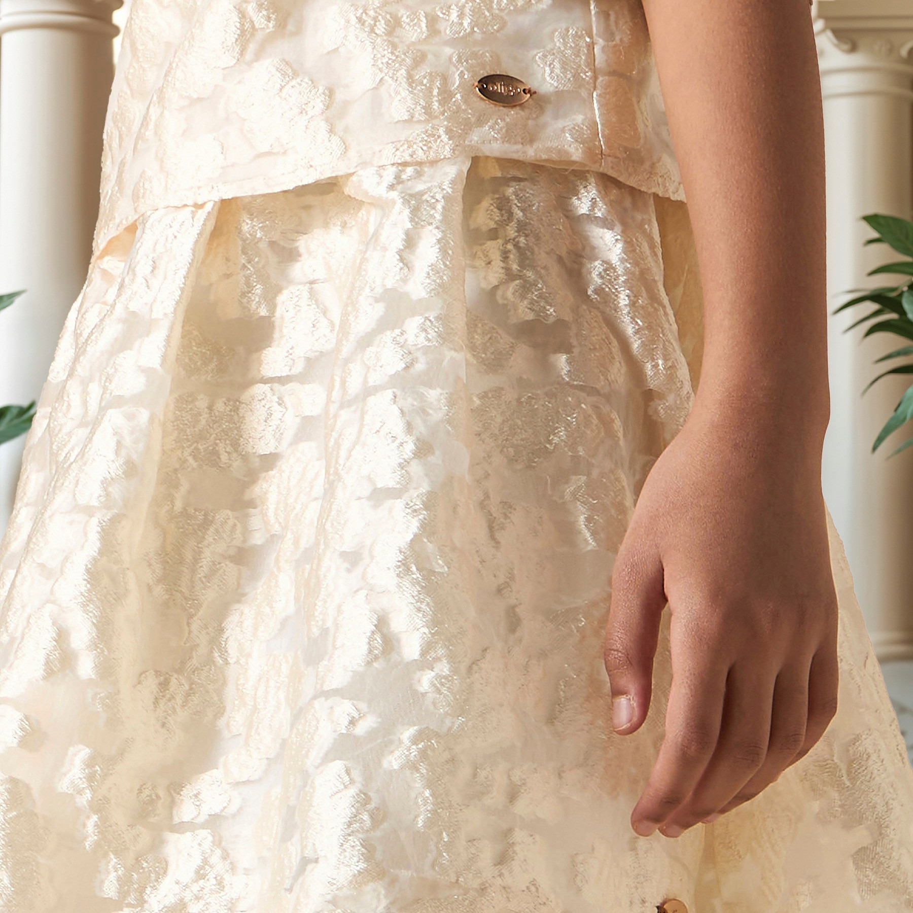 تنورة إيه لاين بسحاب إغلاق وزخارف أزهار من إليجو-girls-clothing-bottoms-skirts-image-3