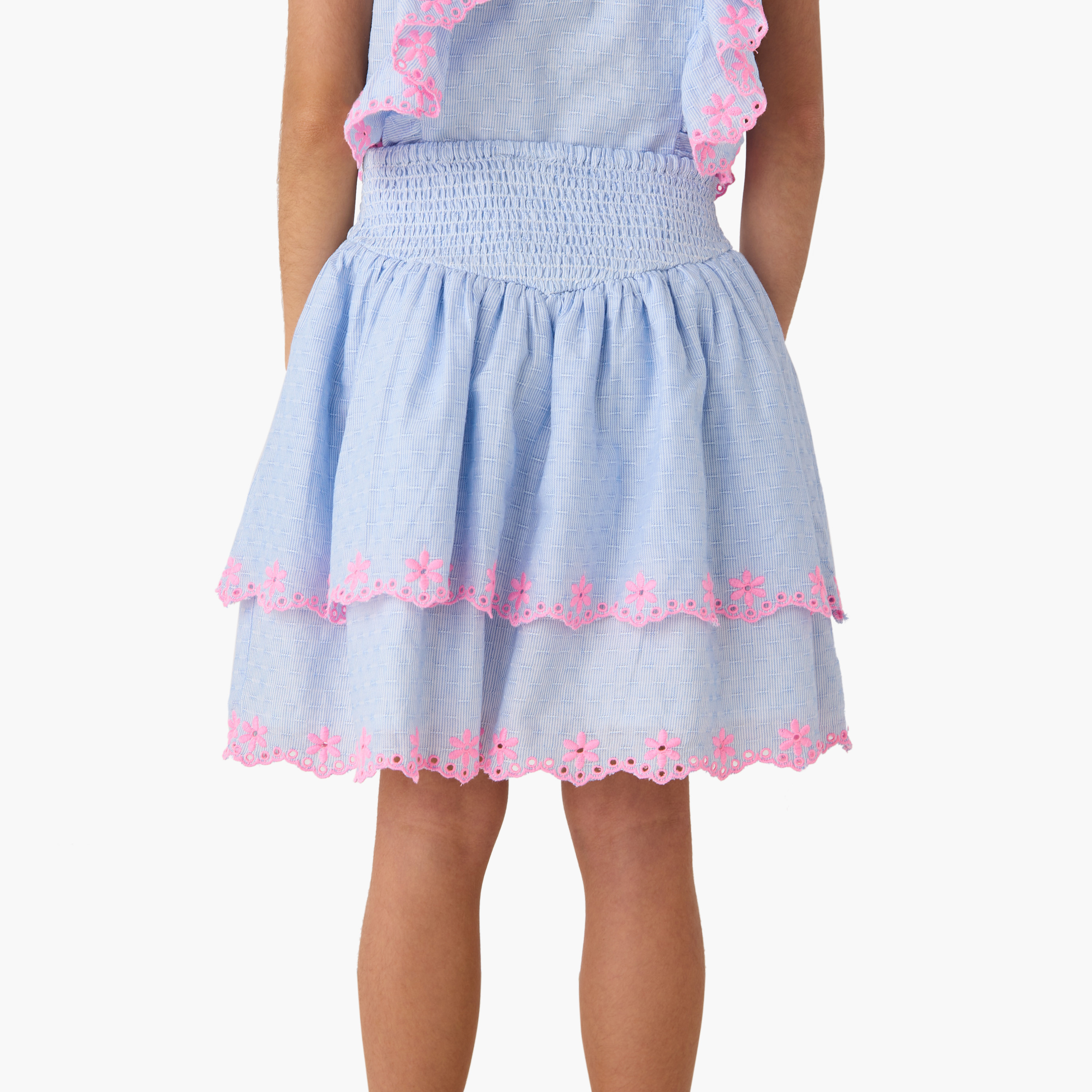 تنورة إيه لاين بطبقات وتطريز زهري من إليجو-girls-clothing-bottoms-skirts-image-3