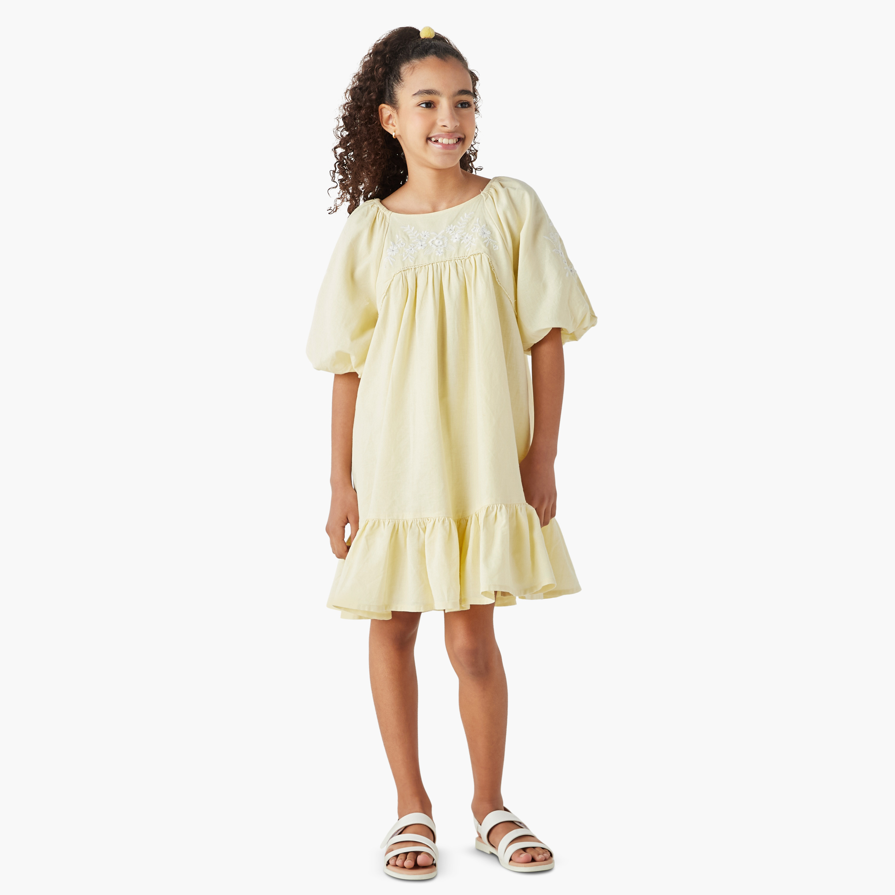 فستان متعدد الطبقات بأكمام واسعة وتطريز زهور من إليجو-girls-clothing-dressesandjumpsuits-image-2