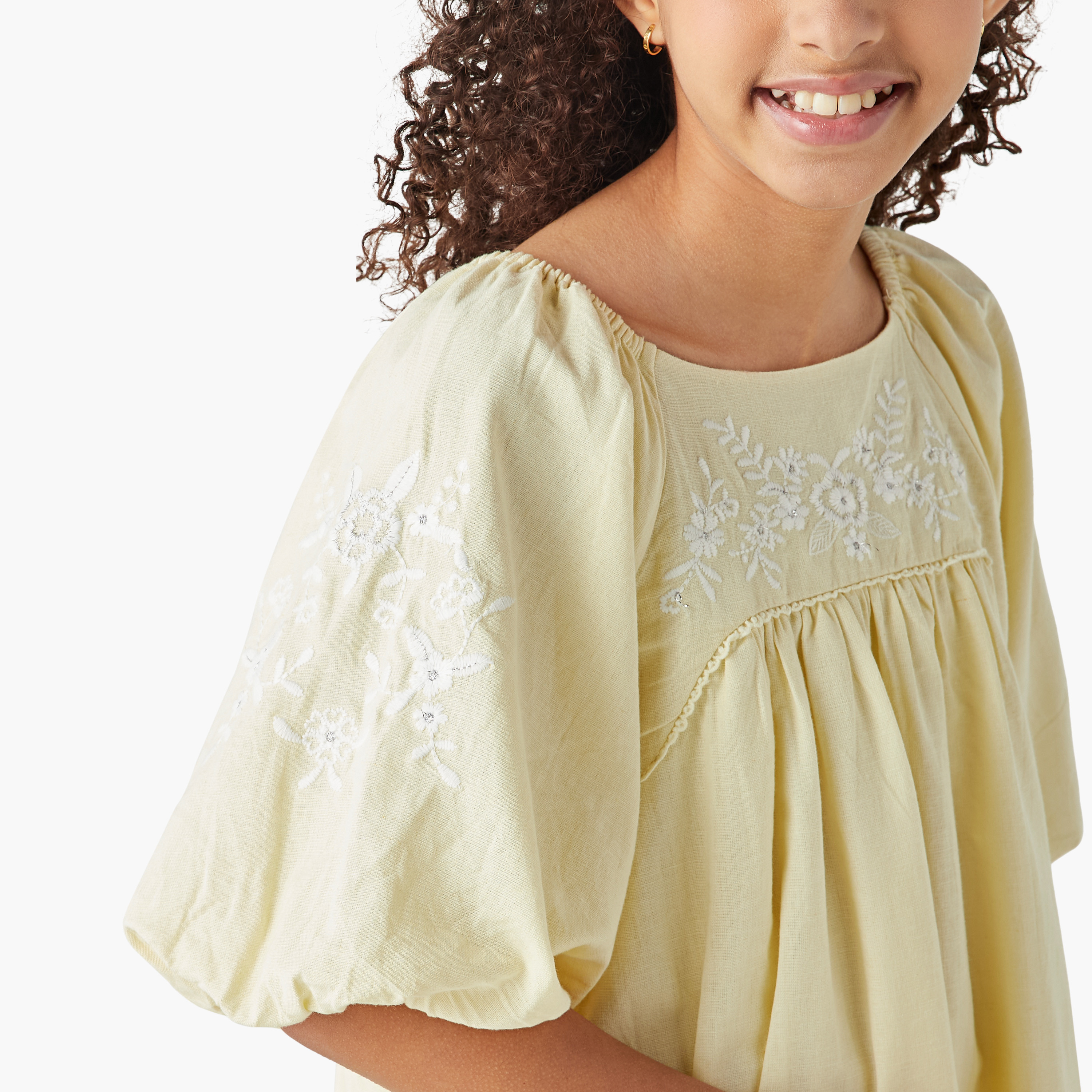 فستان متعدد الطبقات بأكمام واسعة وتطريز زهور من إليجو-girls-clothing-dressesandjumpsuits-image-4