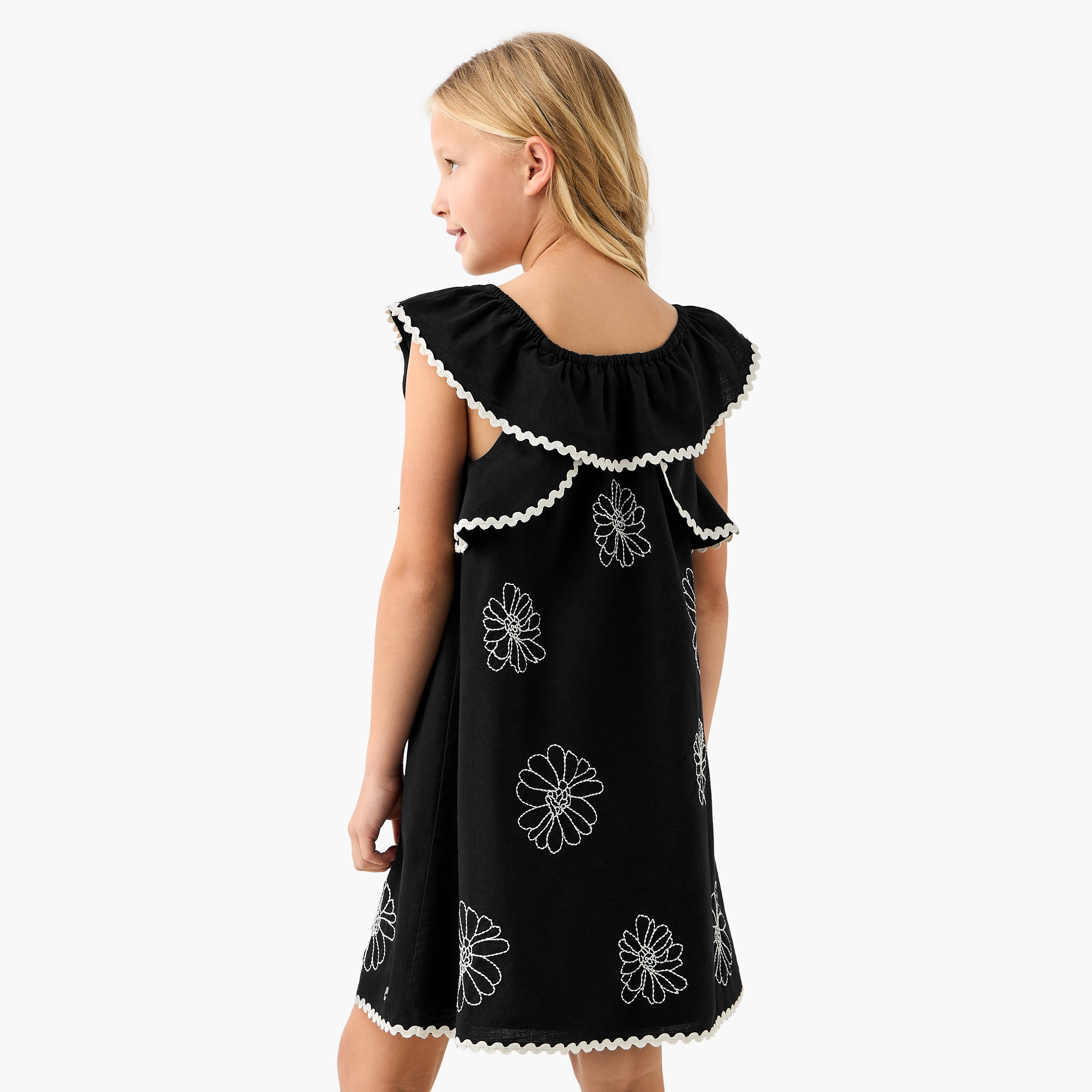 Eligo Floral Embroidered Sleeveless Dress with Ruffles-girls-clothing-dressesandjumpsuits-image-3