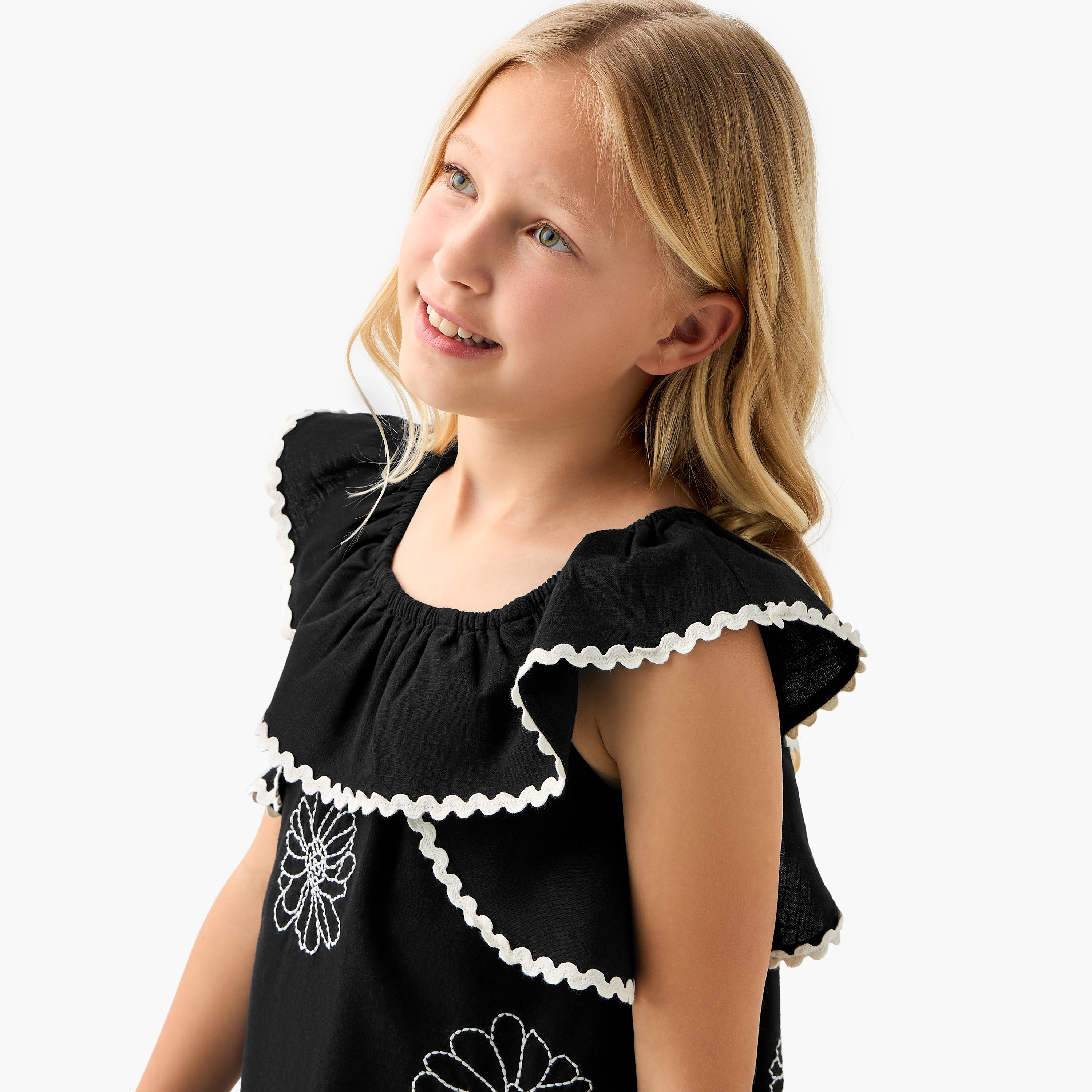 Eligo Floral Embroidered Sleeveless Dress with Ruffles-girls-clothing-dressesandjumpsuits-image-4