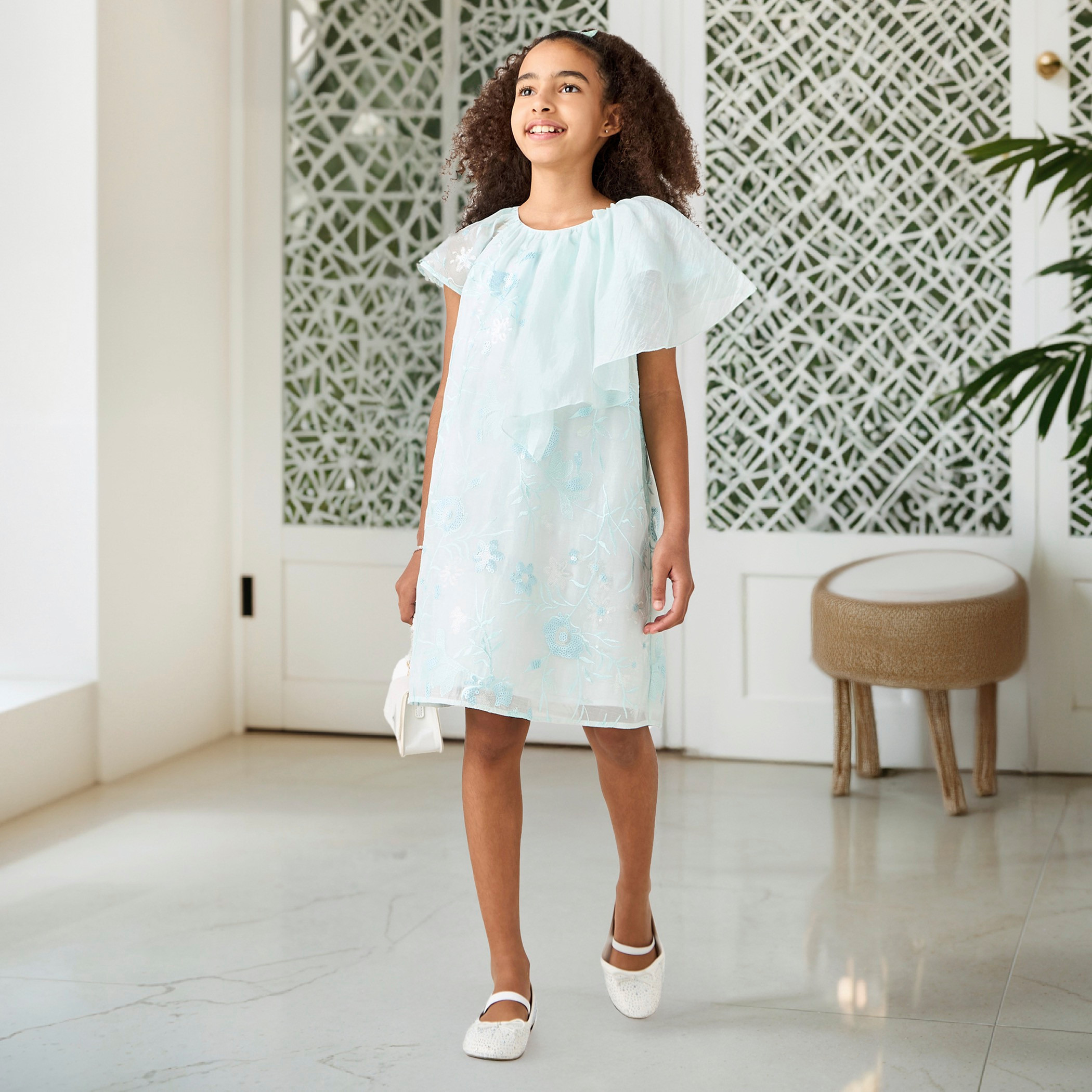 Eligo All-Over Embellished Dress with Ruffles and Round Neck-girls-clothing-dressesandjumpsuits-image-2