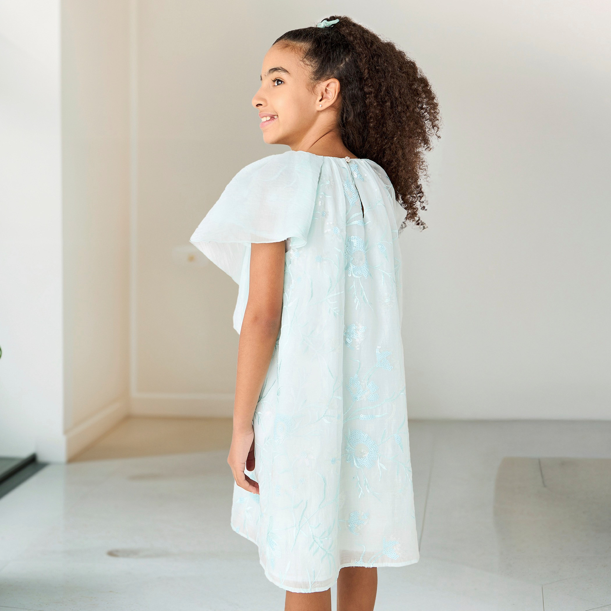 Eligo All-Over Embellished Dress with Ruffles and Round Neck-girls-clothing-dressesandjumpsuits-image-3