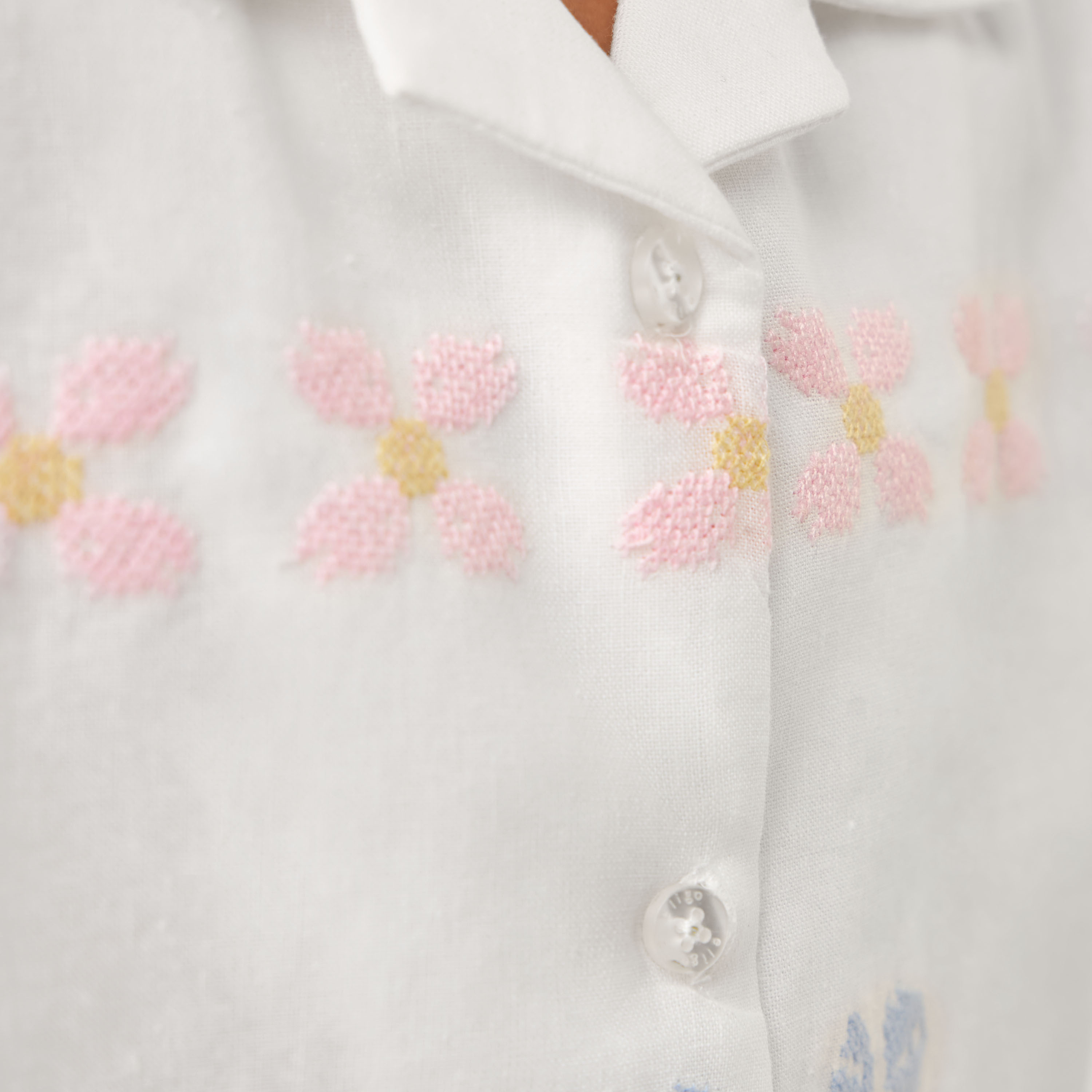 Eligo Embroidered Camp Collar Shirt and Shorts Set-girls-clothing-setsandcoords-image-6