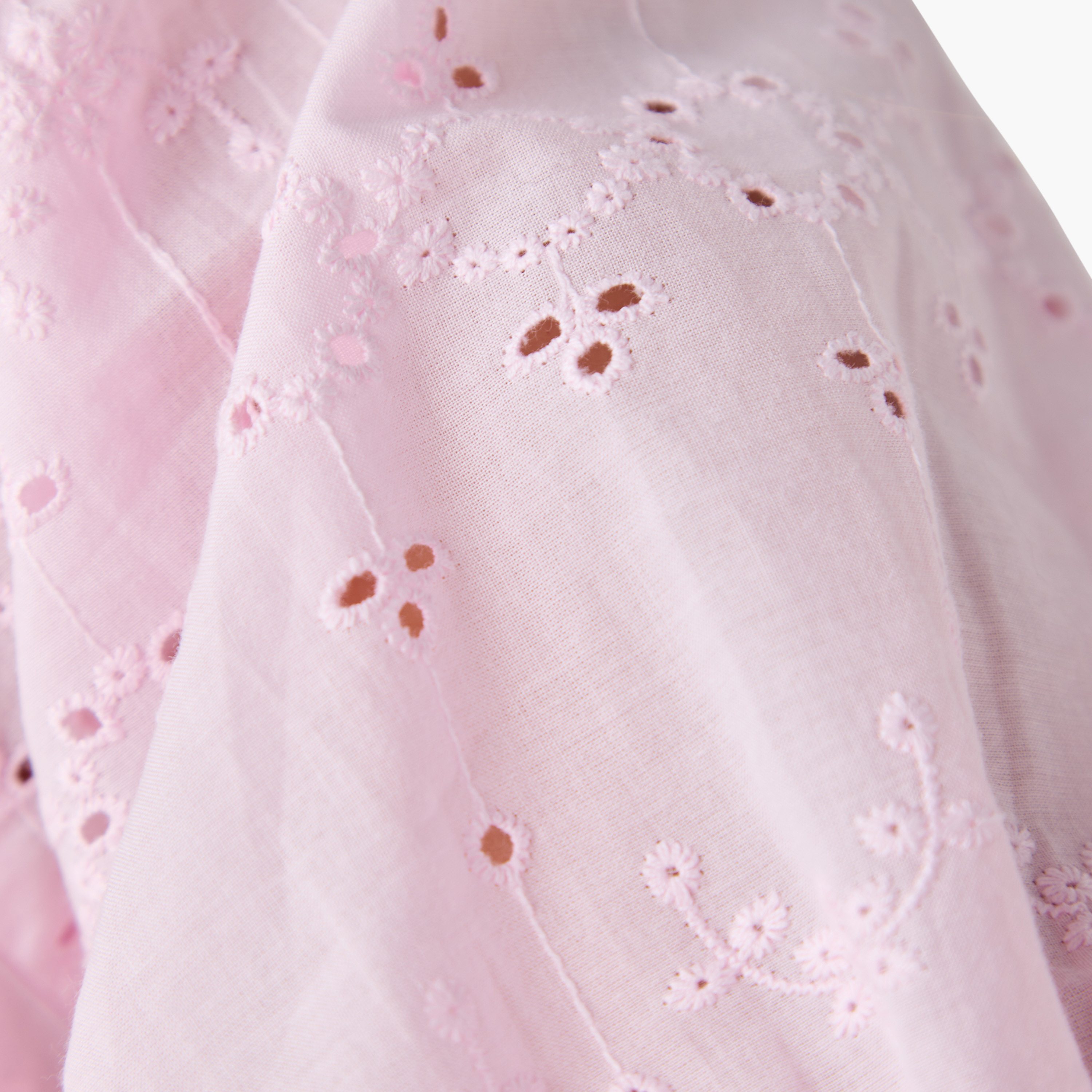 Lee Cooper Schiffli Textured Sweetheart Neck Top with Short Sleeves-girls-clothing-blousesandshirts-image-5