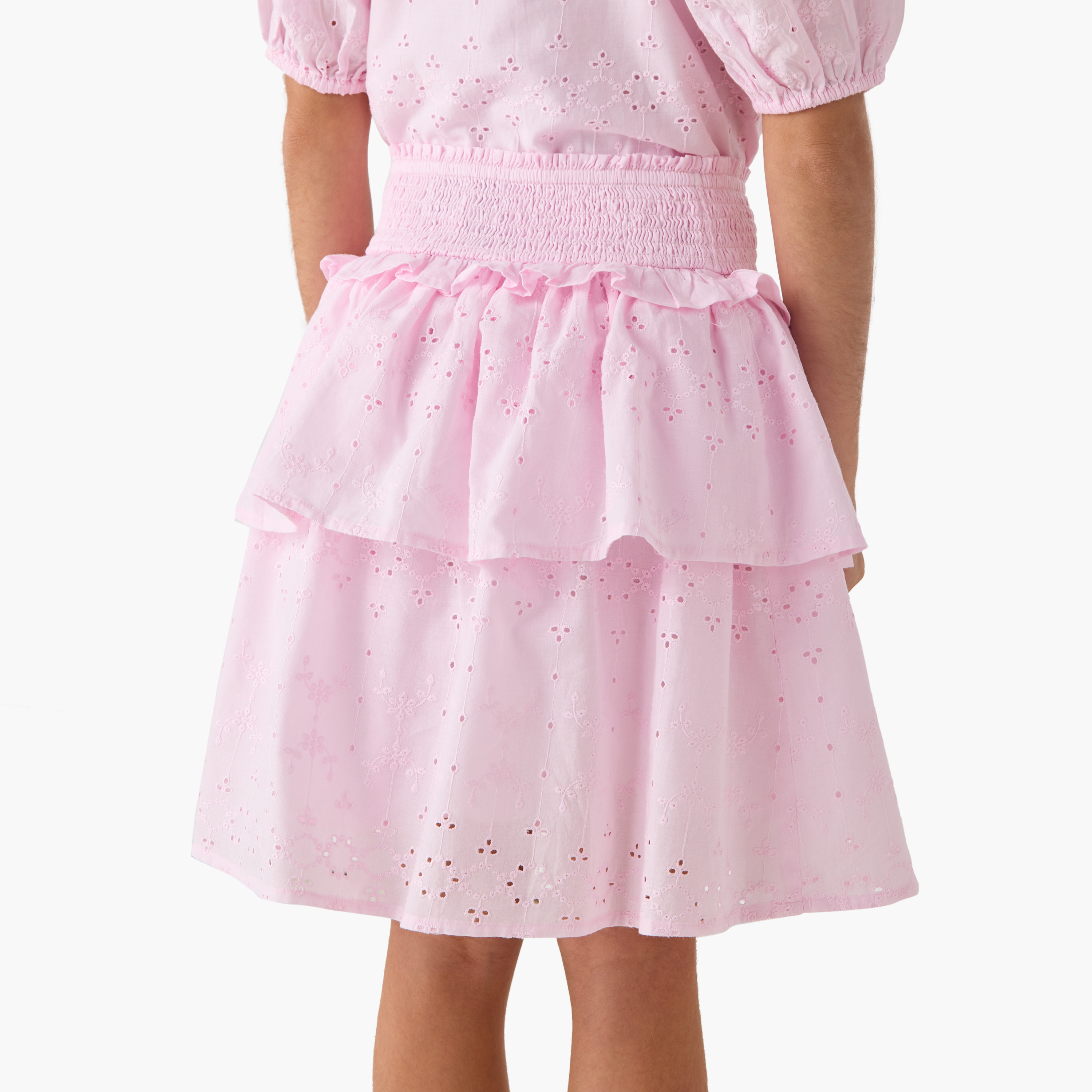 فستان شيفلي متعدد الطبقات وتفاصيل درزات من لي كوبر-girls-clothing-bottoms-skirts-image-3