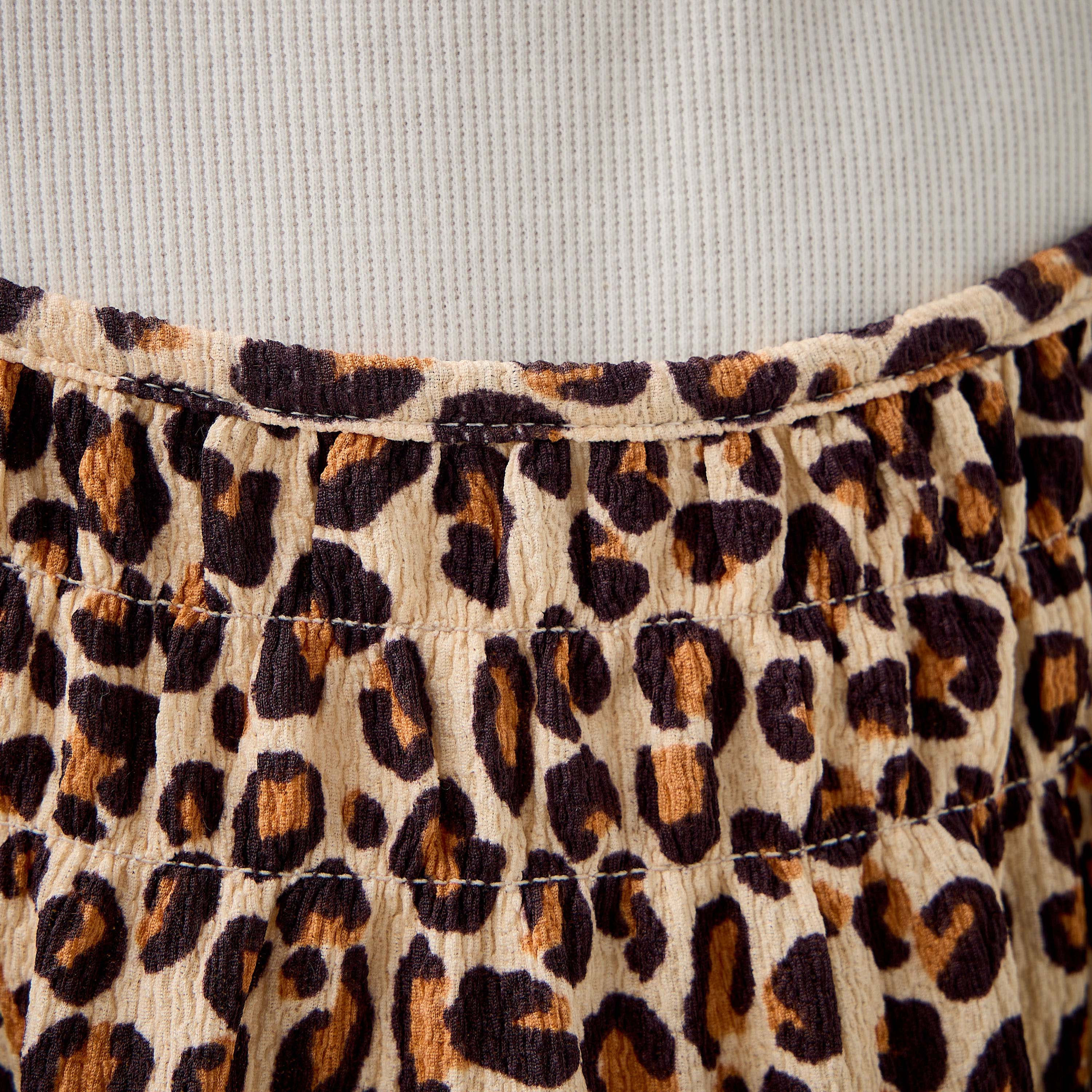 Lee Cooper All-Over Animal Print Dress with Tie-Ups-girls-clothing-dressesandjumpsuits-image-5