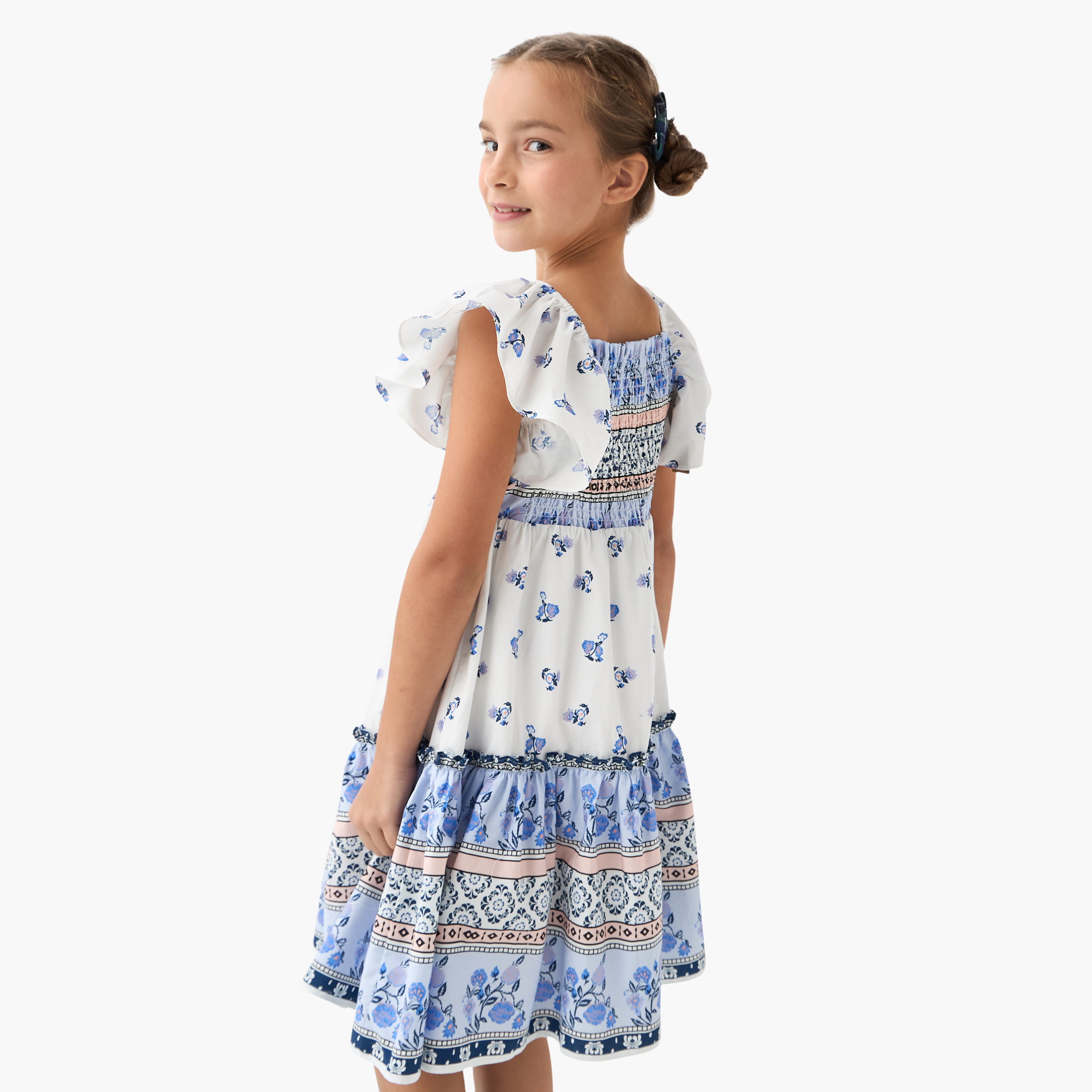 Lee Cooper All-Over Print Sleeveless Dress with Shirred Detail-girls-clothing-dressesandjumpsuits-image-3