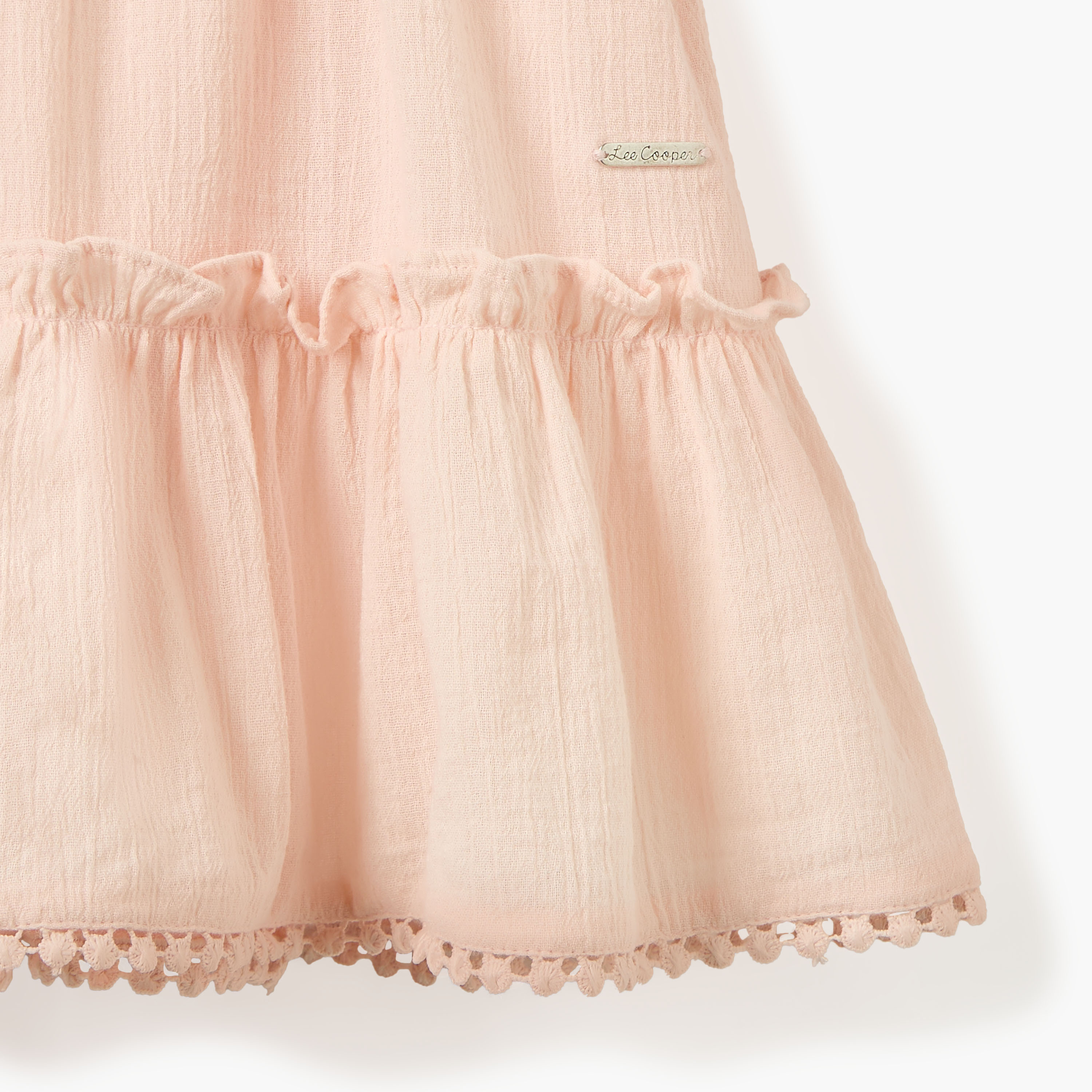 Lee Cooper Solid Cold-Shoulder Dress with Lace Trim-girls-clothing-dressesandjumpsuits-image-4