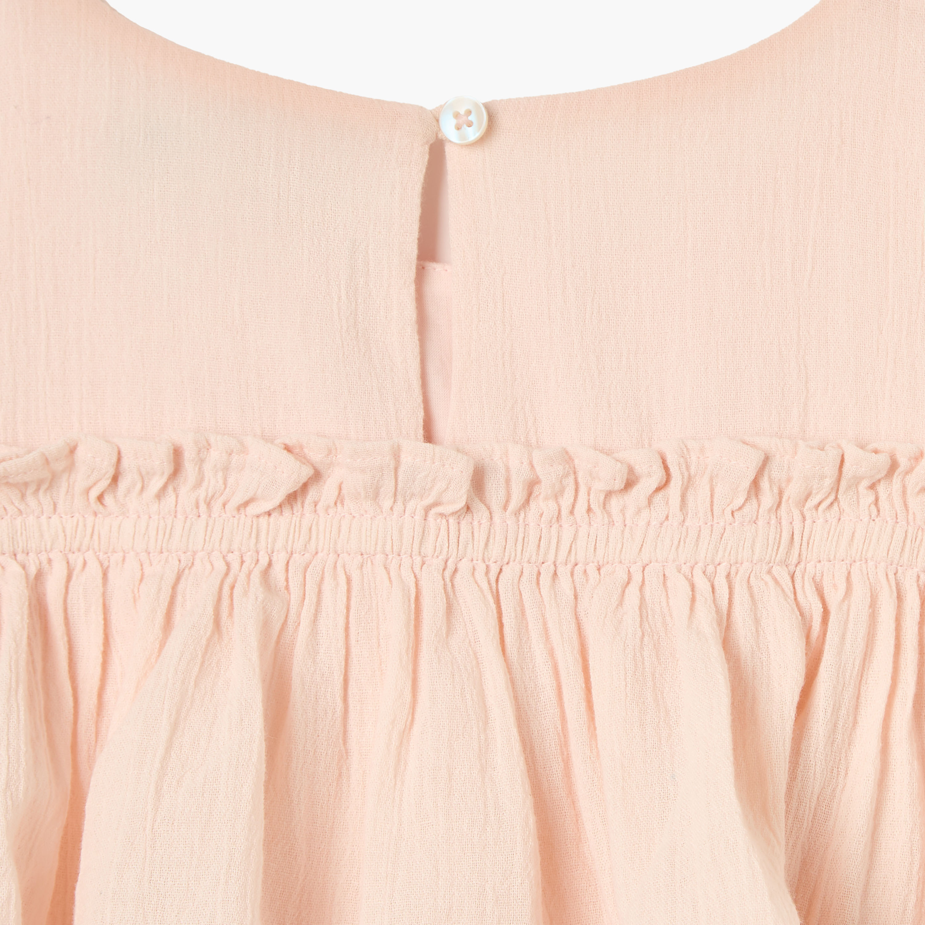 Lee Cooper Solid Cold-Shoulder Dress with Lace Trim-girls-clothing-dressesandjumpsuits-image-5