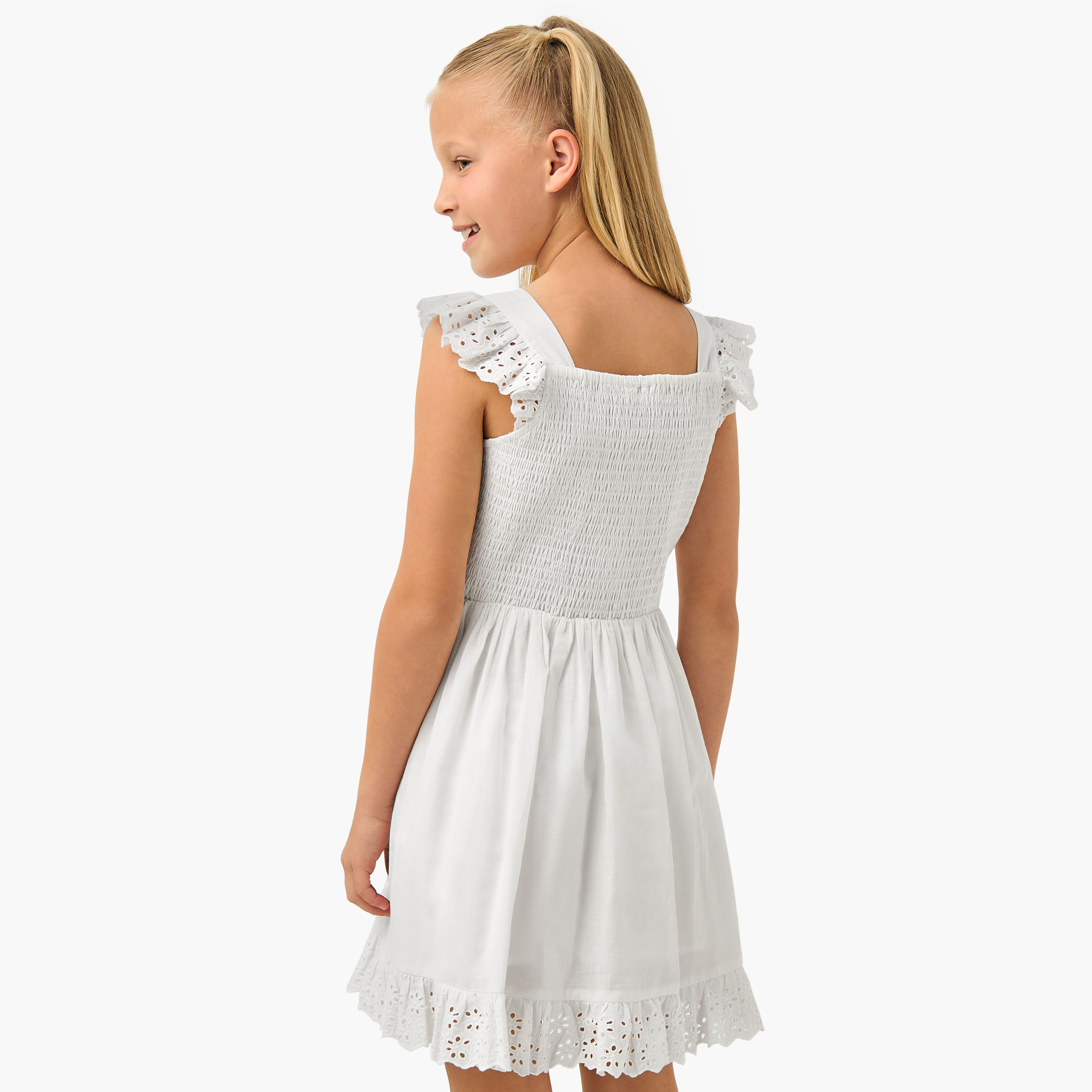 Lee Cooper Embroidered Sleeveless Dress with Ruffles-girls-clothing-dressesandjumpsuits-image-3