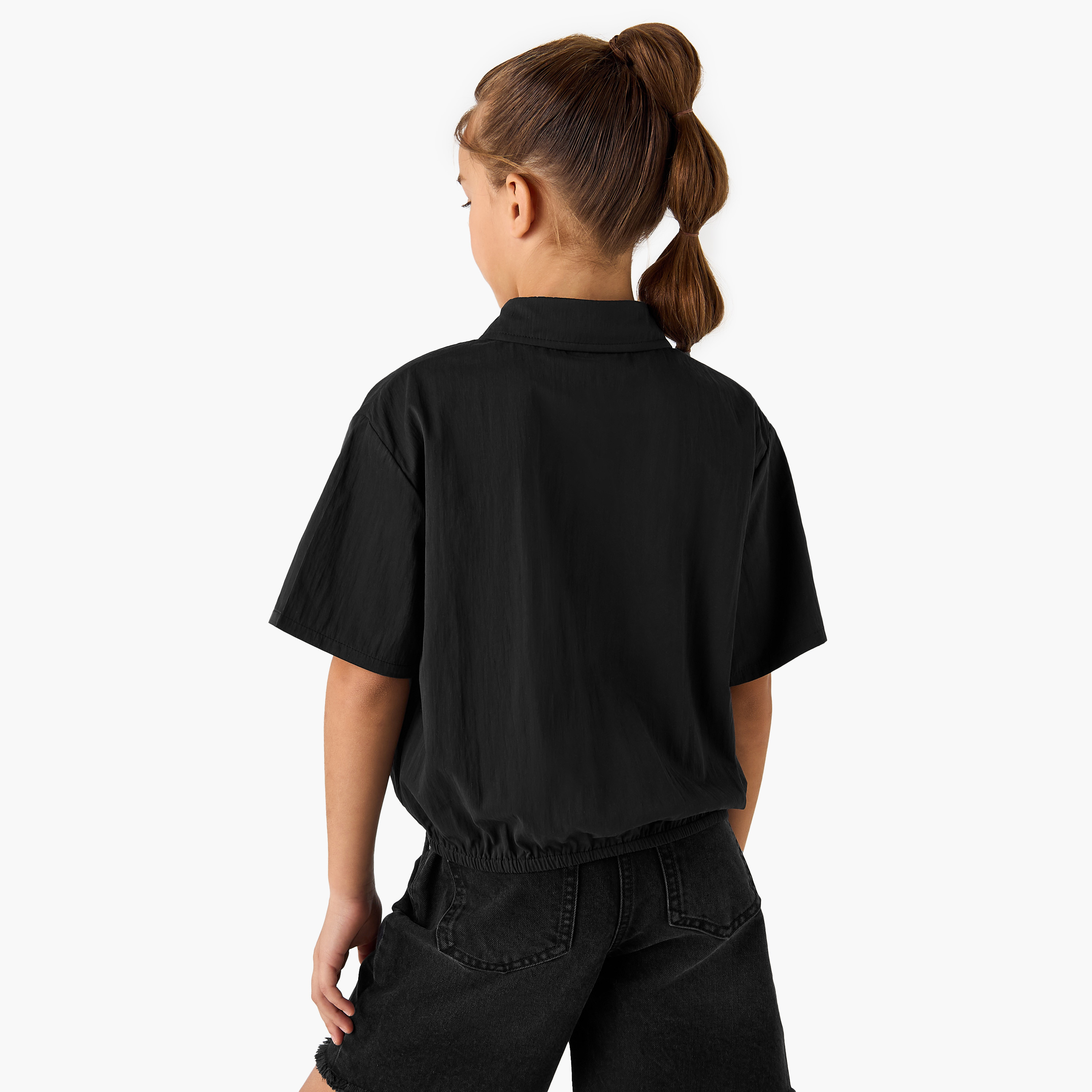 Sanrio Hello Kitty Embroidered Shirt with Button Closure and Front Pockets-girls-clothing-blousesandshirts-image-3