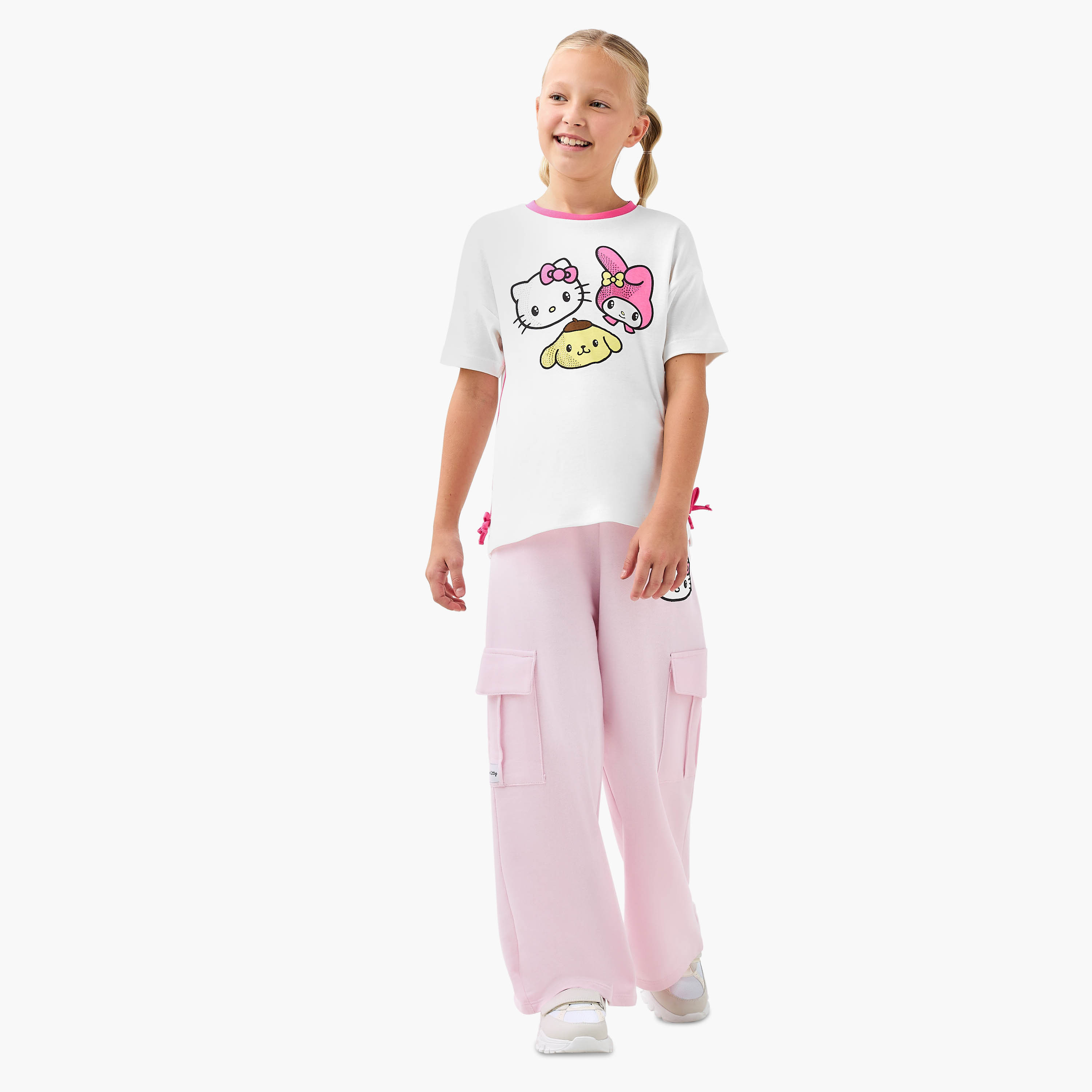 Sanrio Hello Kitty and Friends Print T-shirt with Short Sleeves-girls-clothing-tshirts-image-4