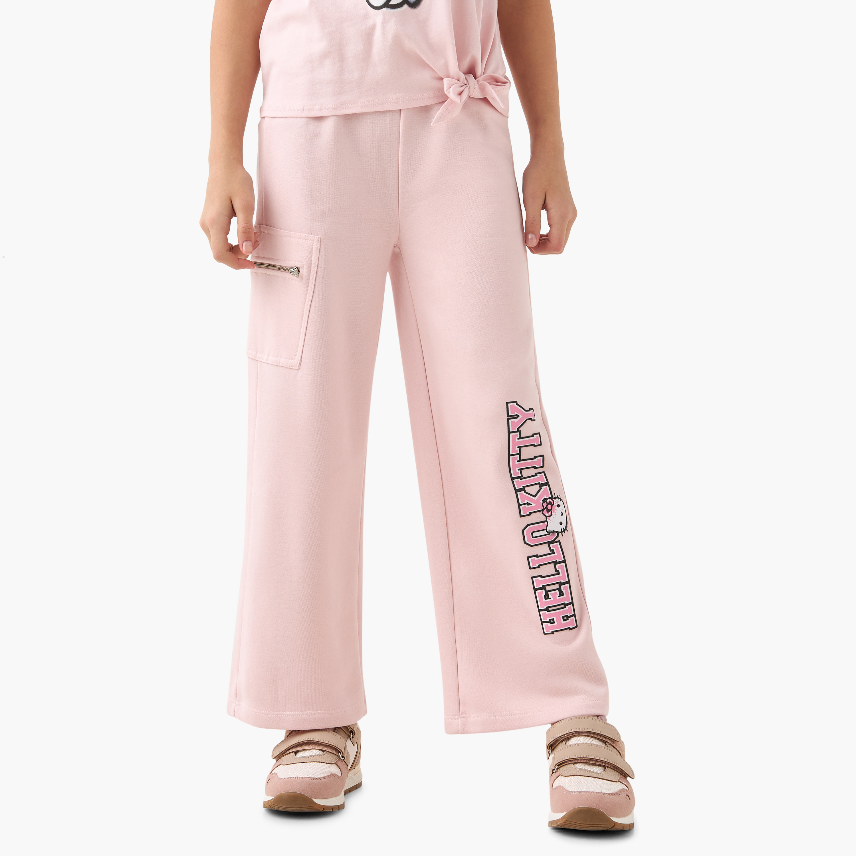 بنطلون بطبعات هالو كيتي ورباط إغلاق وجيوب من سانريو-girls-clothing-bottoms-joggersandtrackpants-image-1