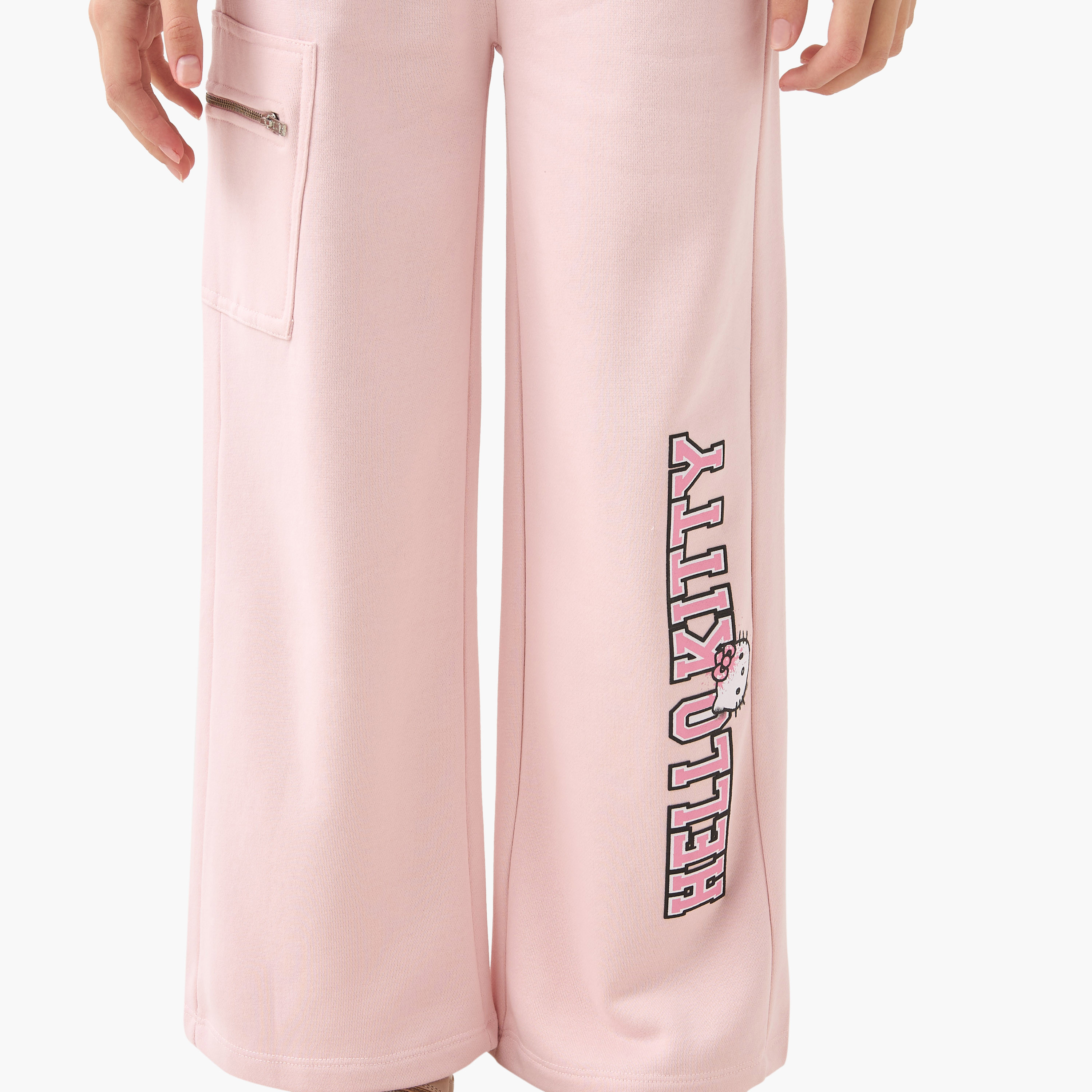 بنطلون بطبعات هالو كيتي ورباط إغلاق وجيوب من سانريو-girls-clothing-bottoms-joggersandtrackpants-image-5