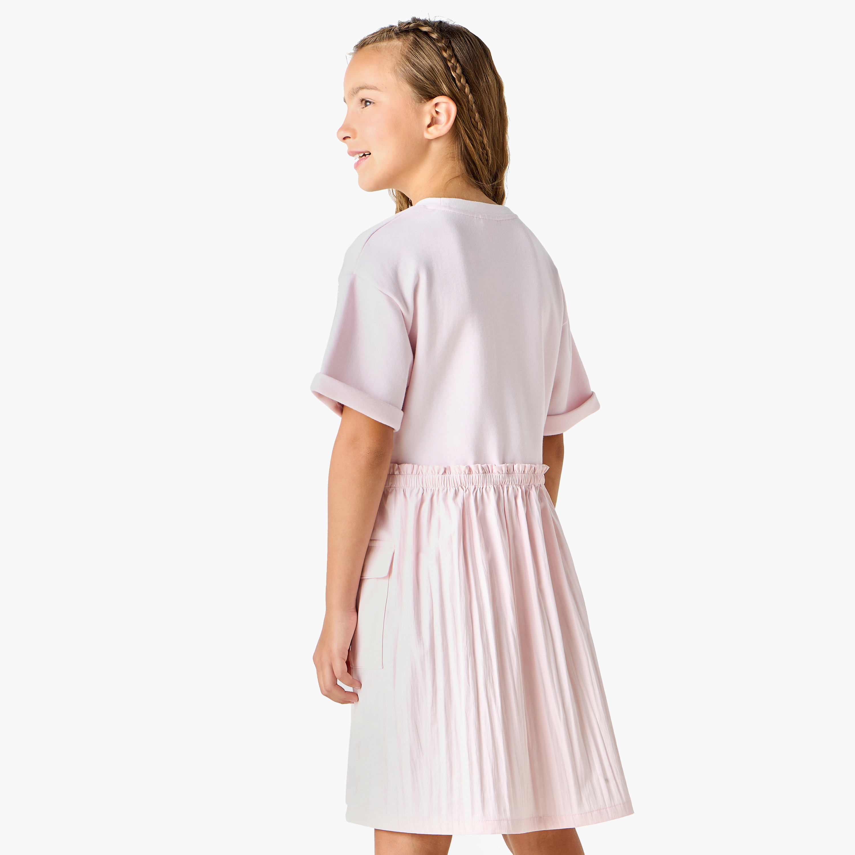 فستان إيه لاين بطبعات هالو كيتي وبأكمام قصيرة وجيوب من سانريو-girls-clothing-dressesandjumpsuits-image-3