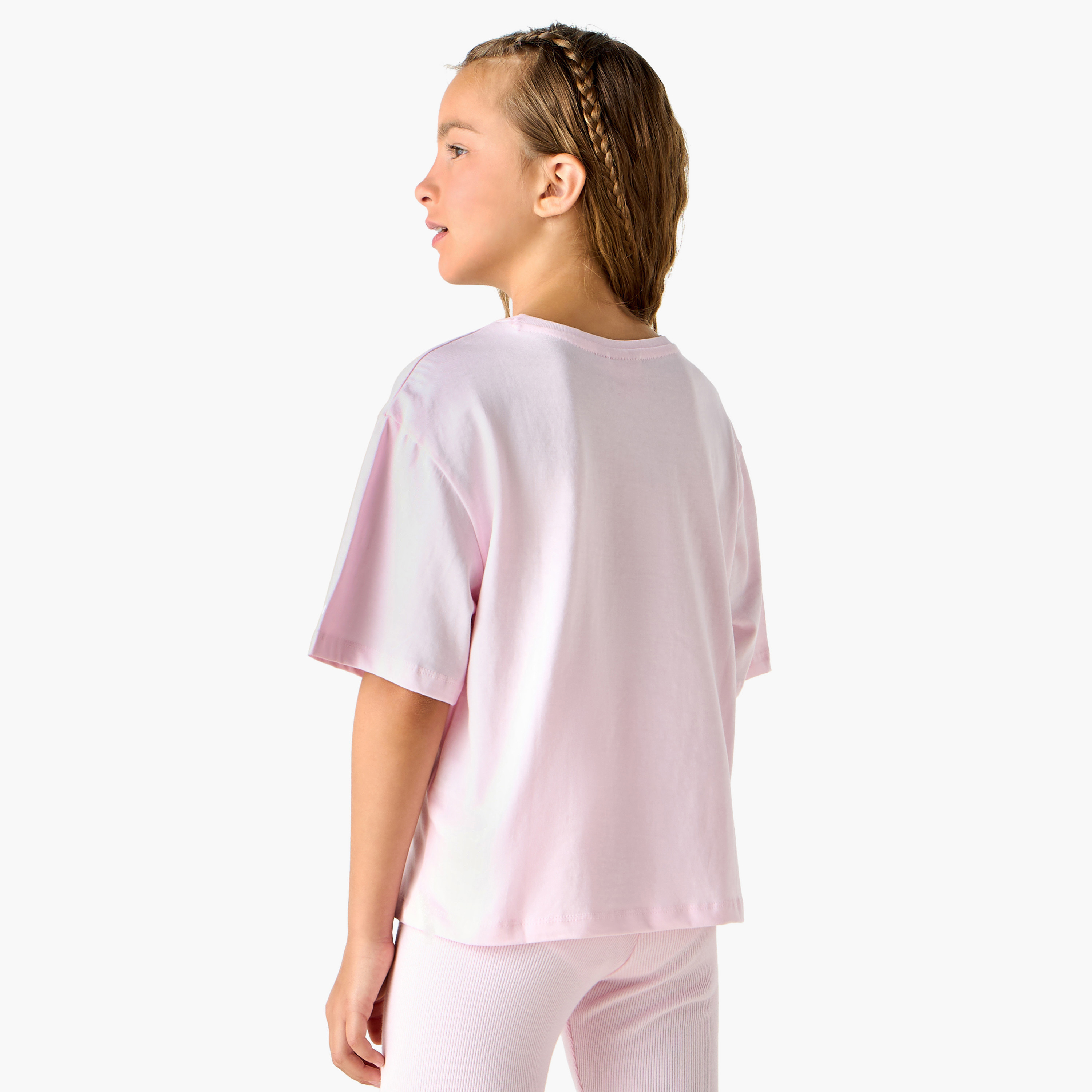 Barbie Graphic Print T-shirt with Short Sleeves-girls-clothing-tshirts-image-3