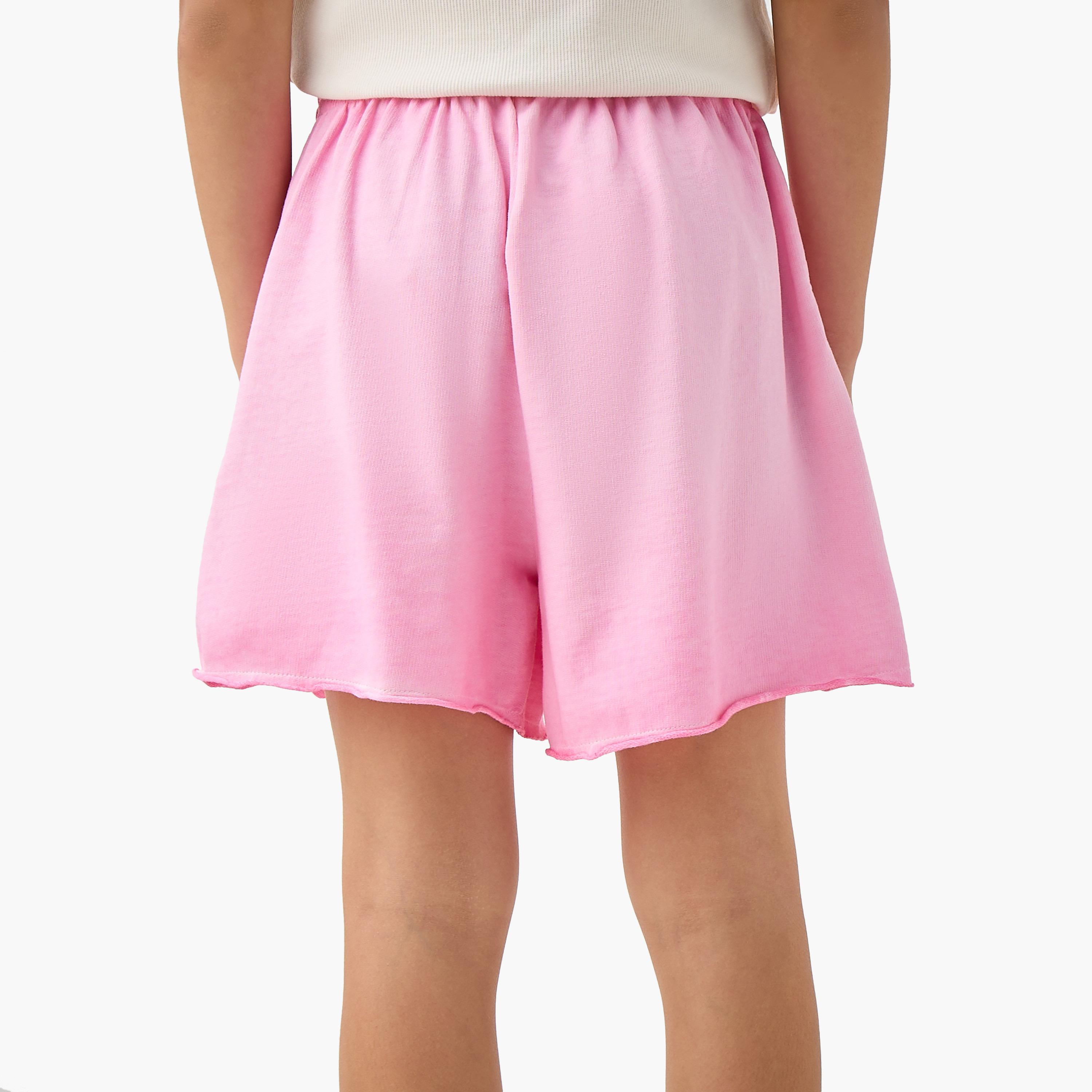 Barbie Embroidered Shorts with Drawstring Closure and Pockets-girls-clothing-bottoms-shorts-image-3