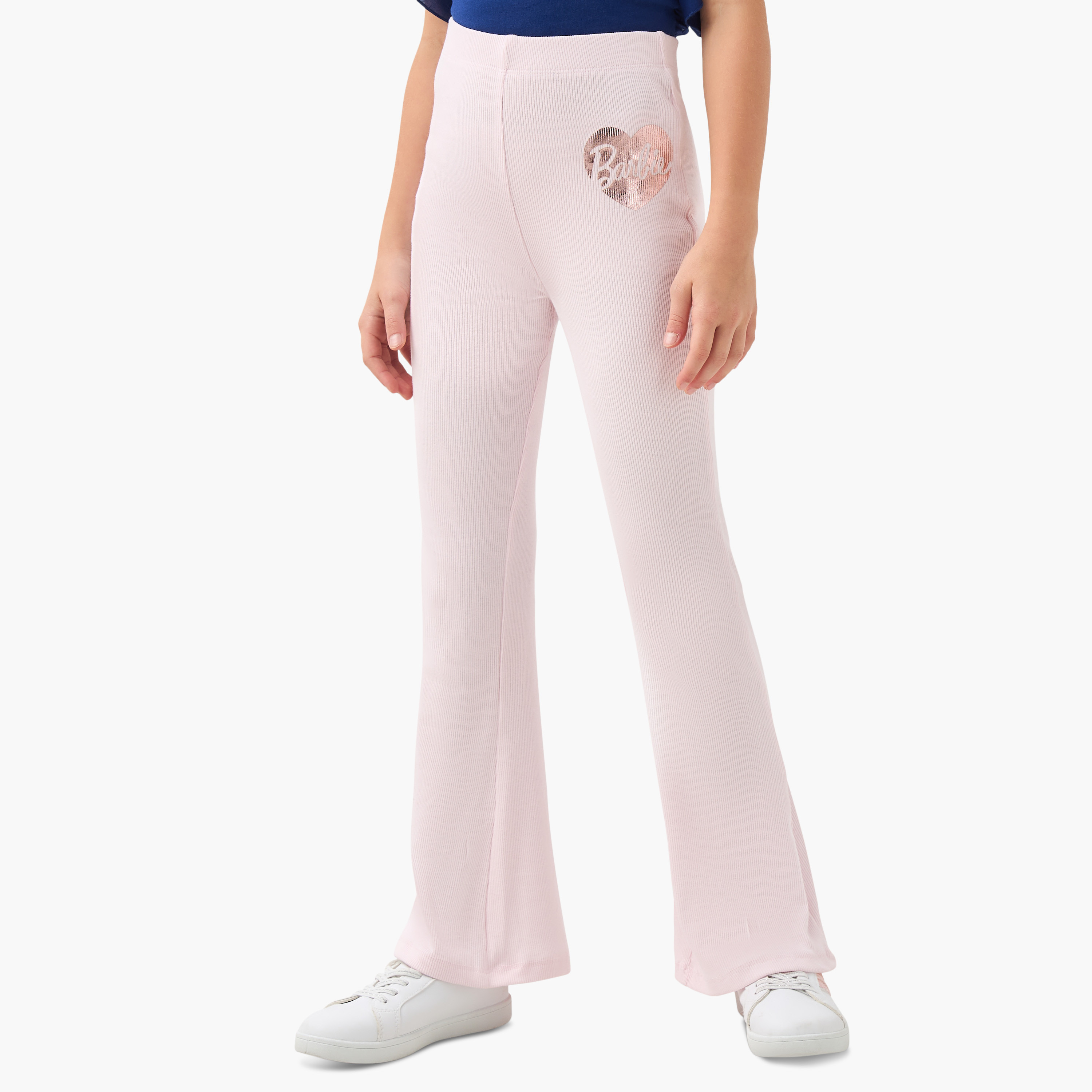 Barbie Print Flared Leggings-girls-clothing-bottoms-leggings-image-1