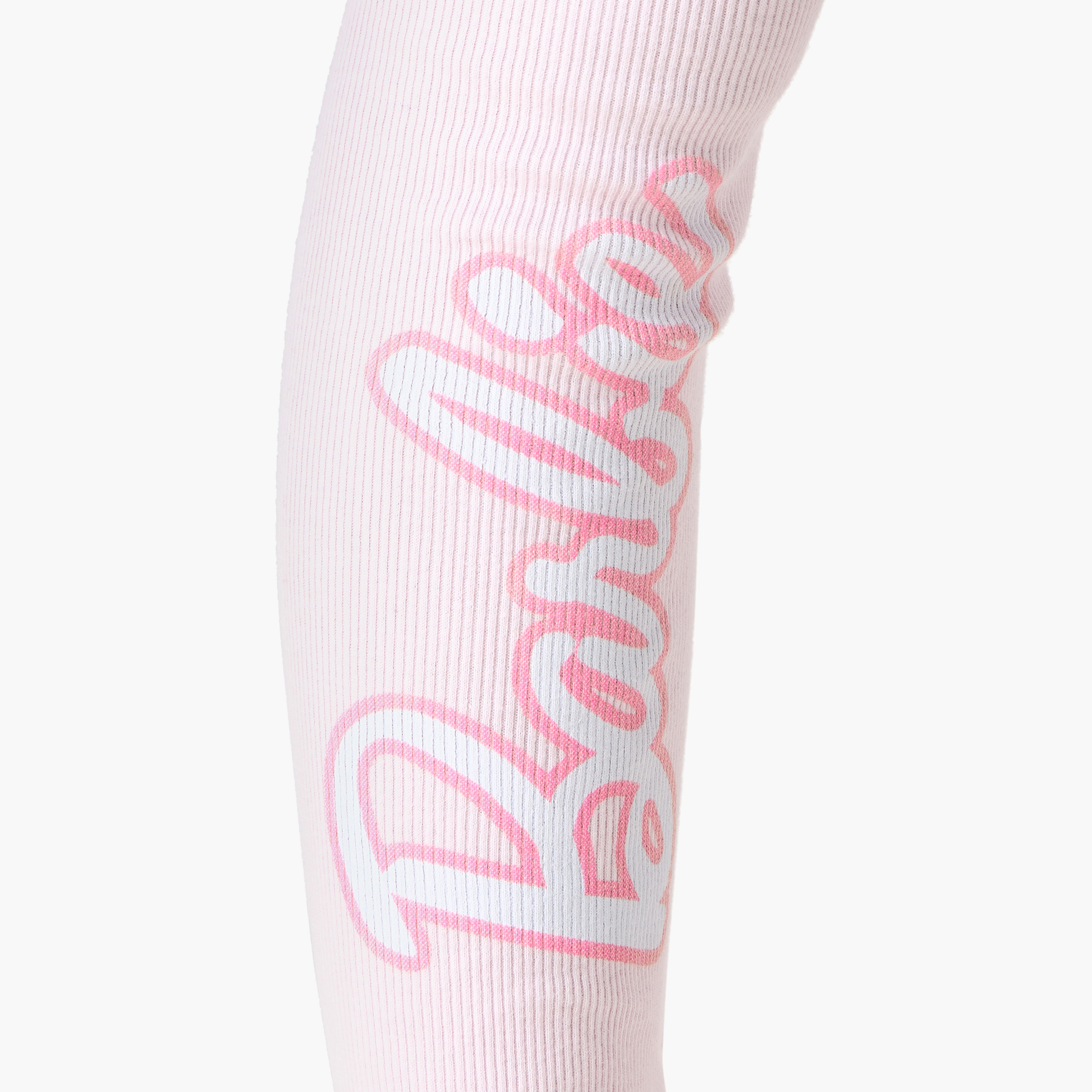 بنطلون ليقنز بخصر مطاطي وطبعات شعار من باربي-girls-clothing-bottoms-leggings-image-2