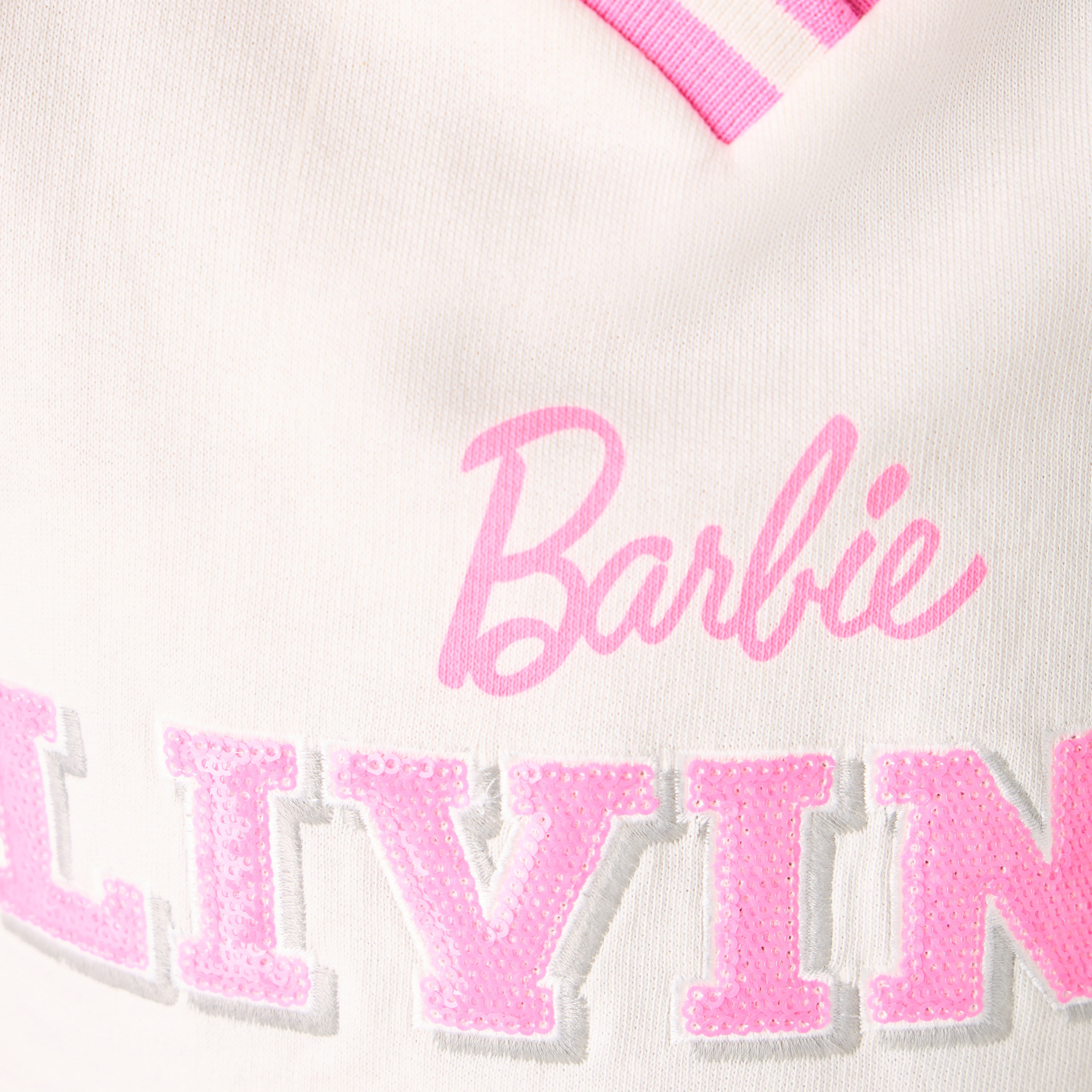 Barbie Logo Print V-neck T-shirt Dress with Short Sleeves-girls-clothing-dressesandjumpsuits-image-5