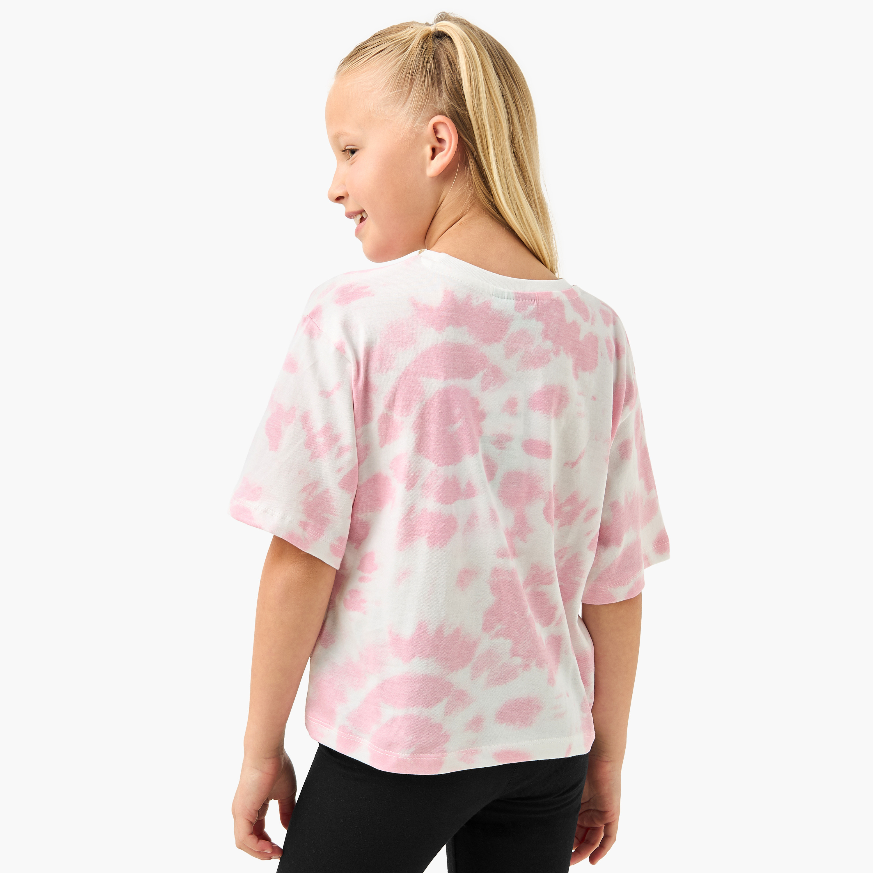 Disney Stitch Print T-shirt with Short Sleeves-girls-clothing-tshirts-image-3