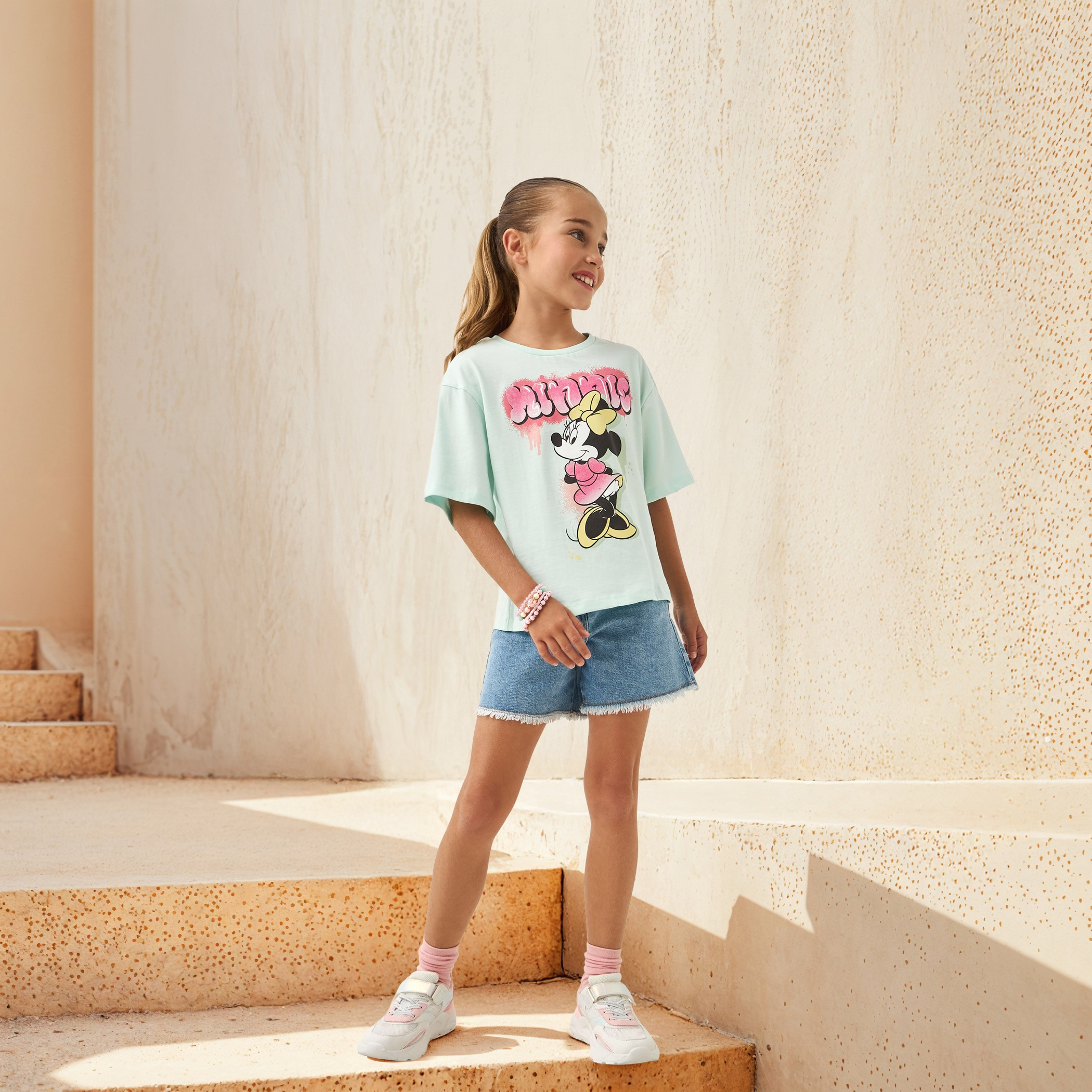 تيشيرت بطبعات ميني ماوس وأكمام قصيرة من ديزني-girls-clothing-tshirts-image-4