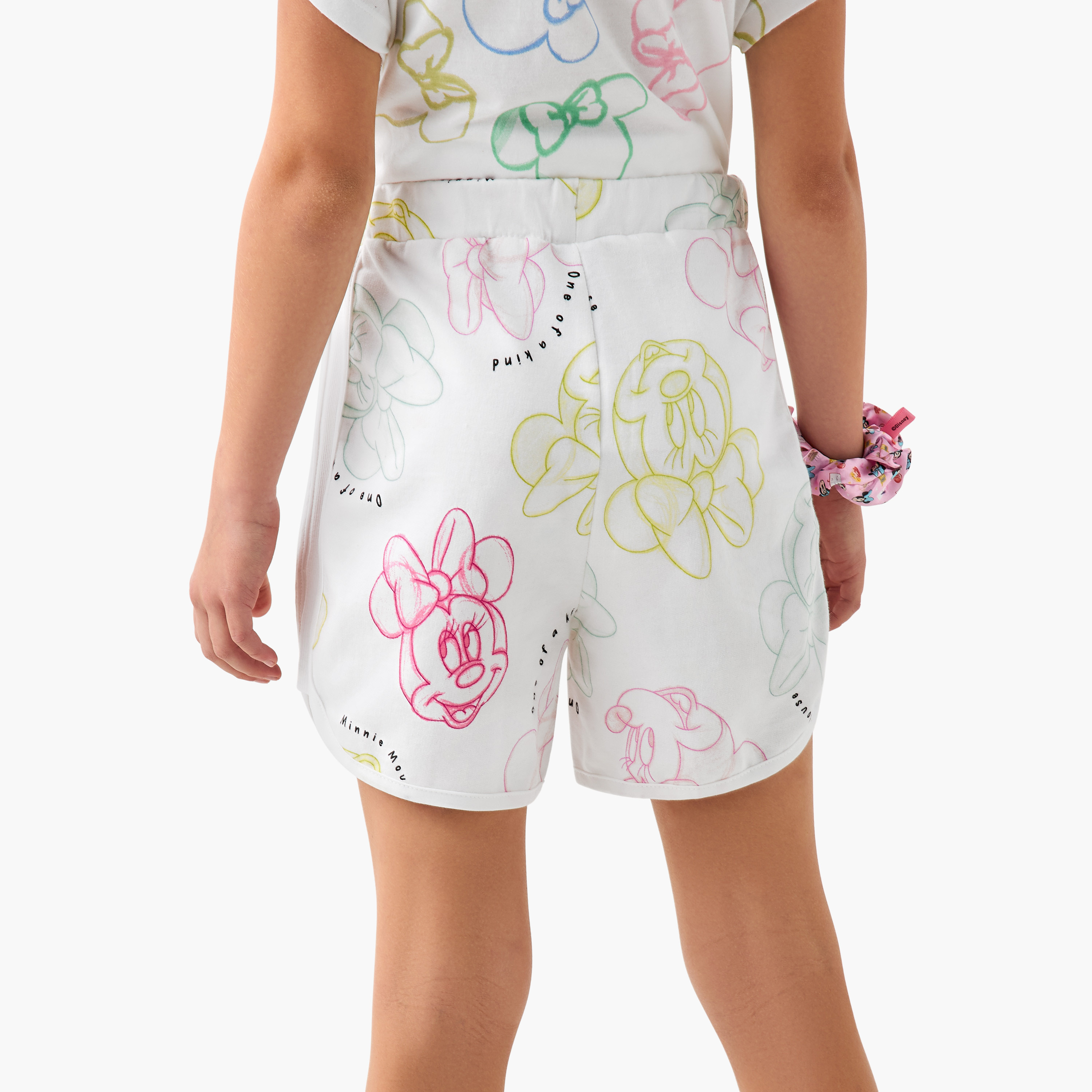 Disney Minnie Mouse Print Shorts with Drawstring Closure-girls-clothing-bottoms-shorts-image-3