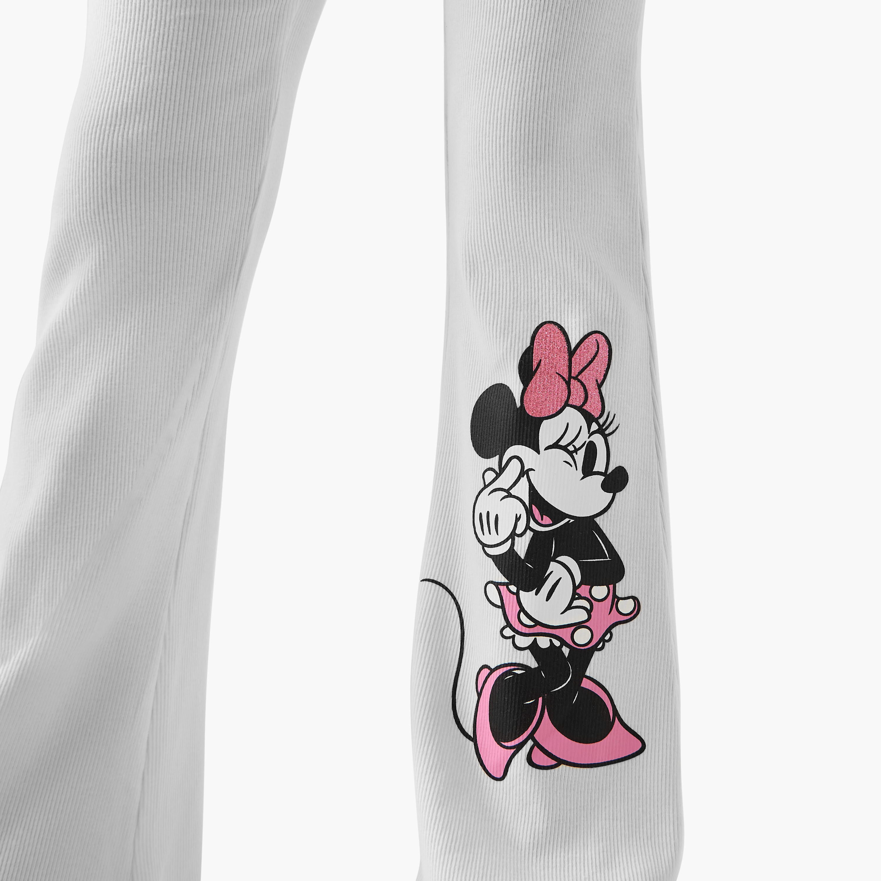 Disney Minnie Mouse Print Flared Leggings with Elasticated Waistband-girls-clothing-bottoms-leggings-image-4
