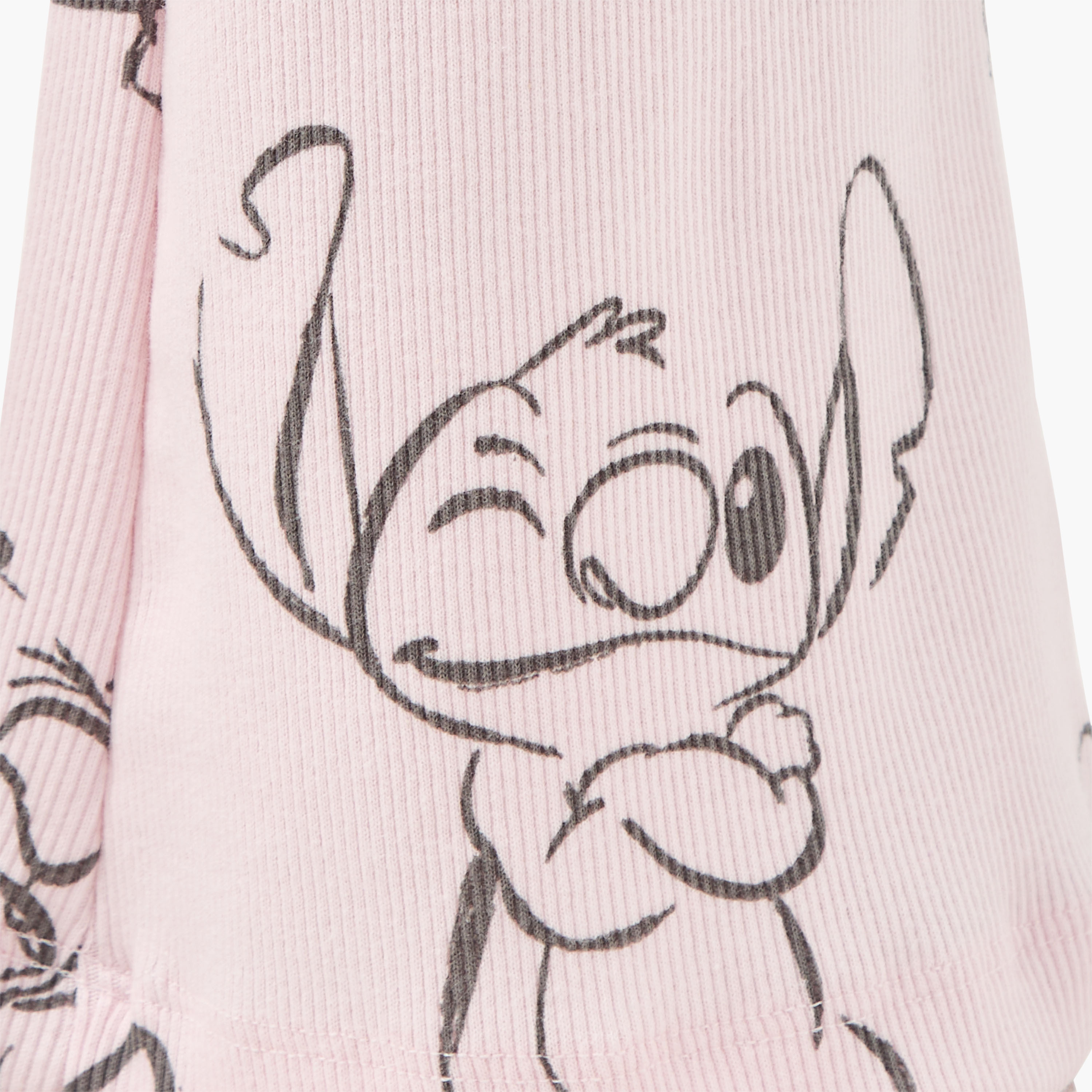 Disney Stitch Print Flared Leggings-girls-clothing-bottoms-leggings-image-5