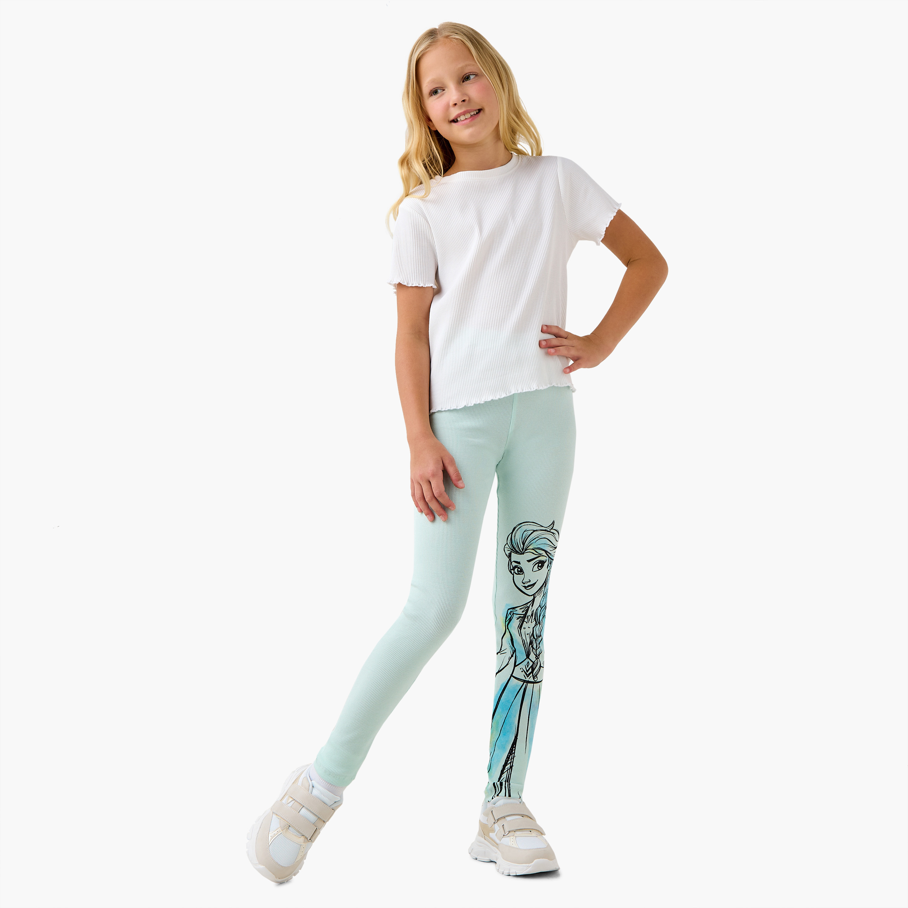 بنطلون ليقنز بخصر مطاطي وطبعات من ديزني-girls-clothing-bottoms-leggings-image-4