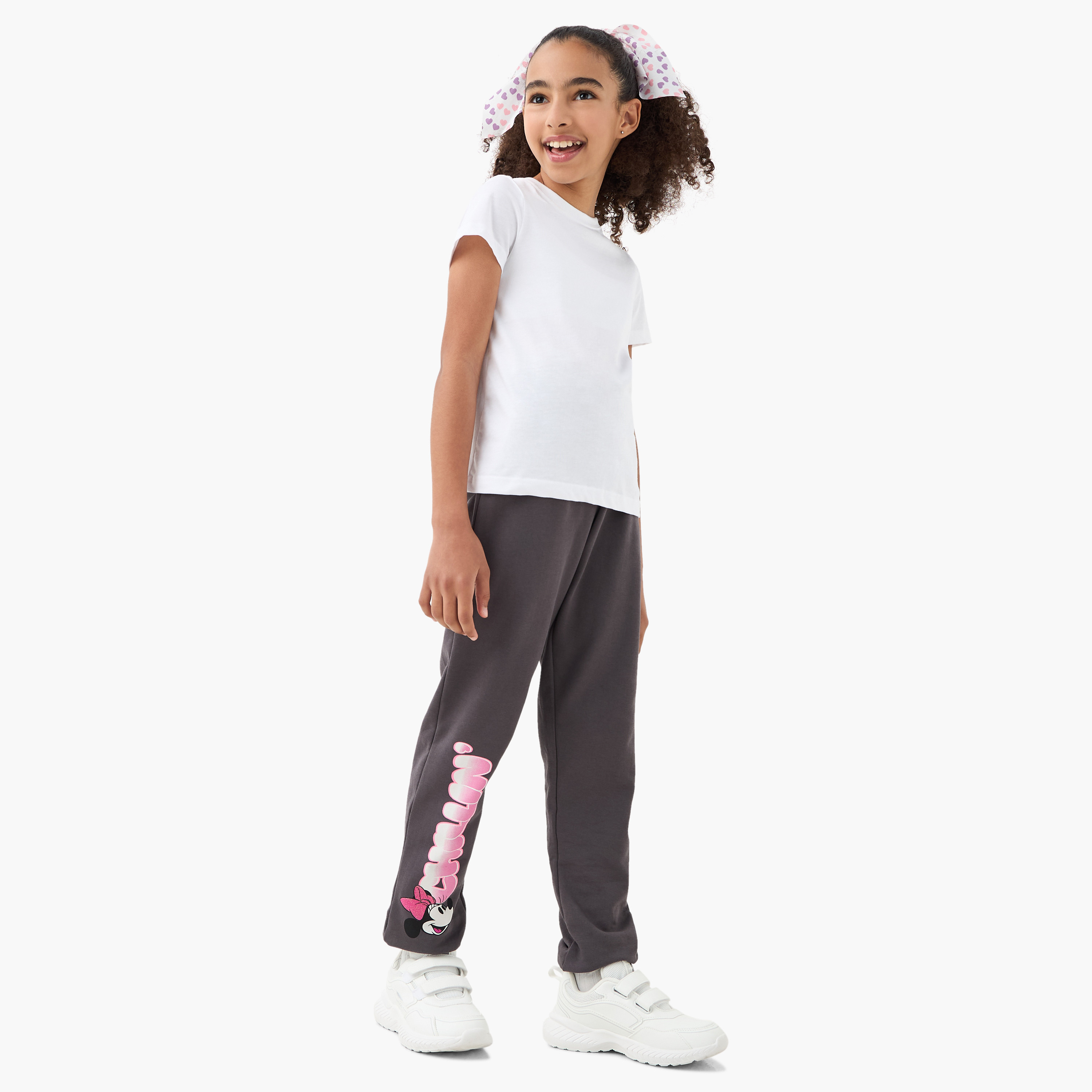 Disney Minnie Mouse Print Joggers with Drawstring Closure-girls-clothing-bottoms-joggersandtrackpants-image-2