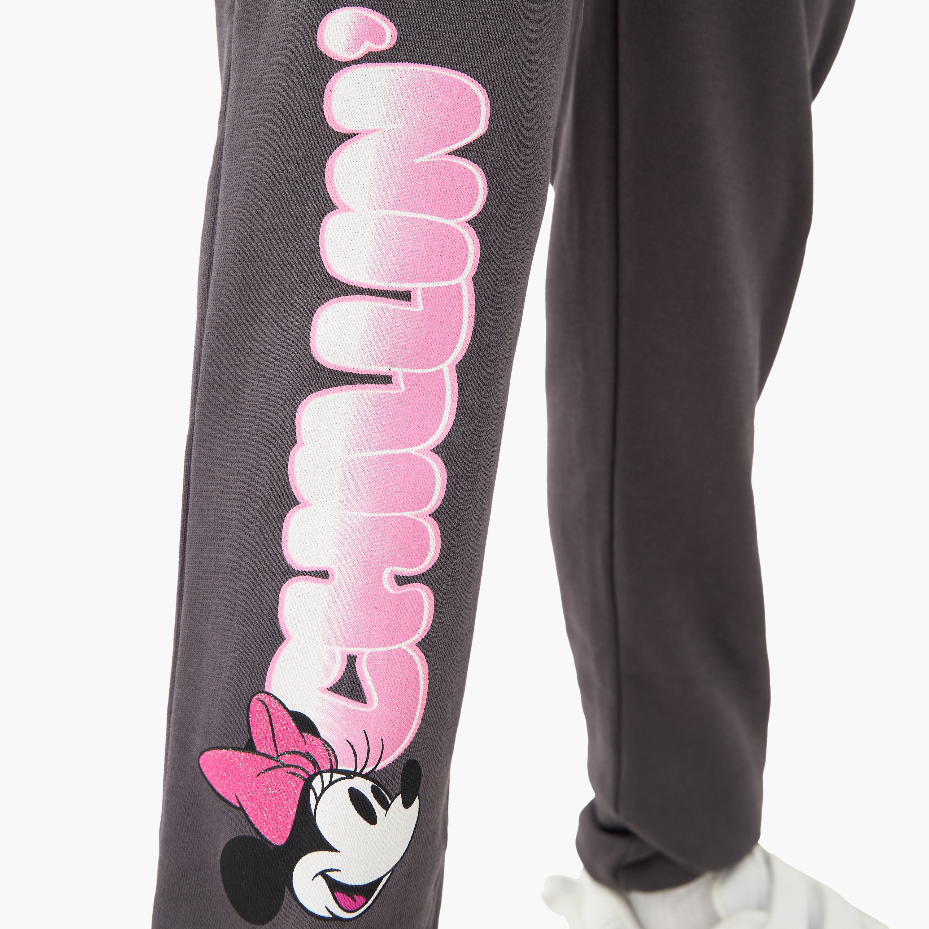 Disney Minnie Mouse Print Joggers with Drawstring Closure-girls-clothing-bottoms-joggersandtrackpants-image-4