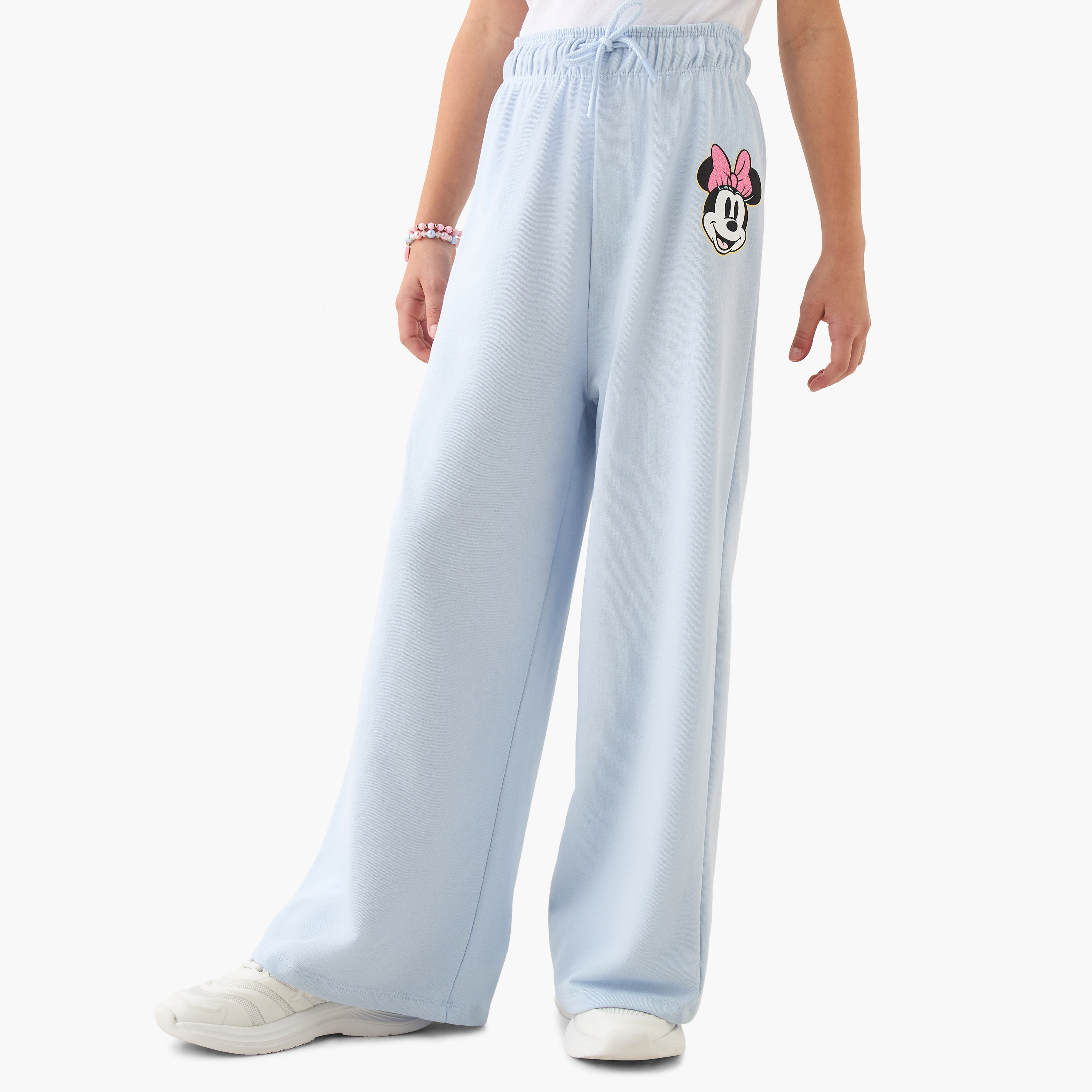 Disney Minnie Mouse Print Pants with Drawstring Closure-girls-clothing-bottoms-joggersandtrackpants-image-1