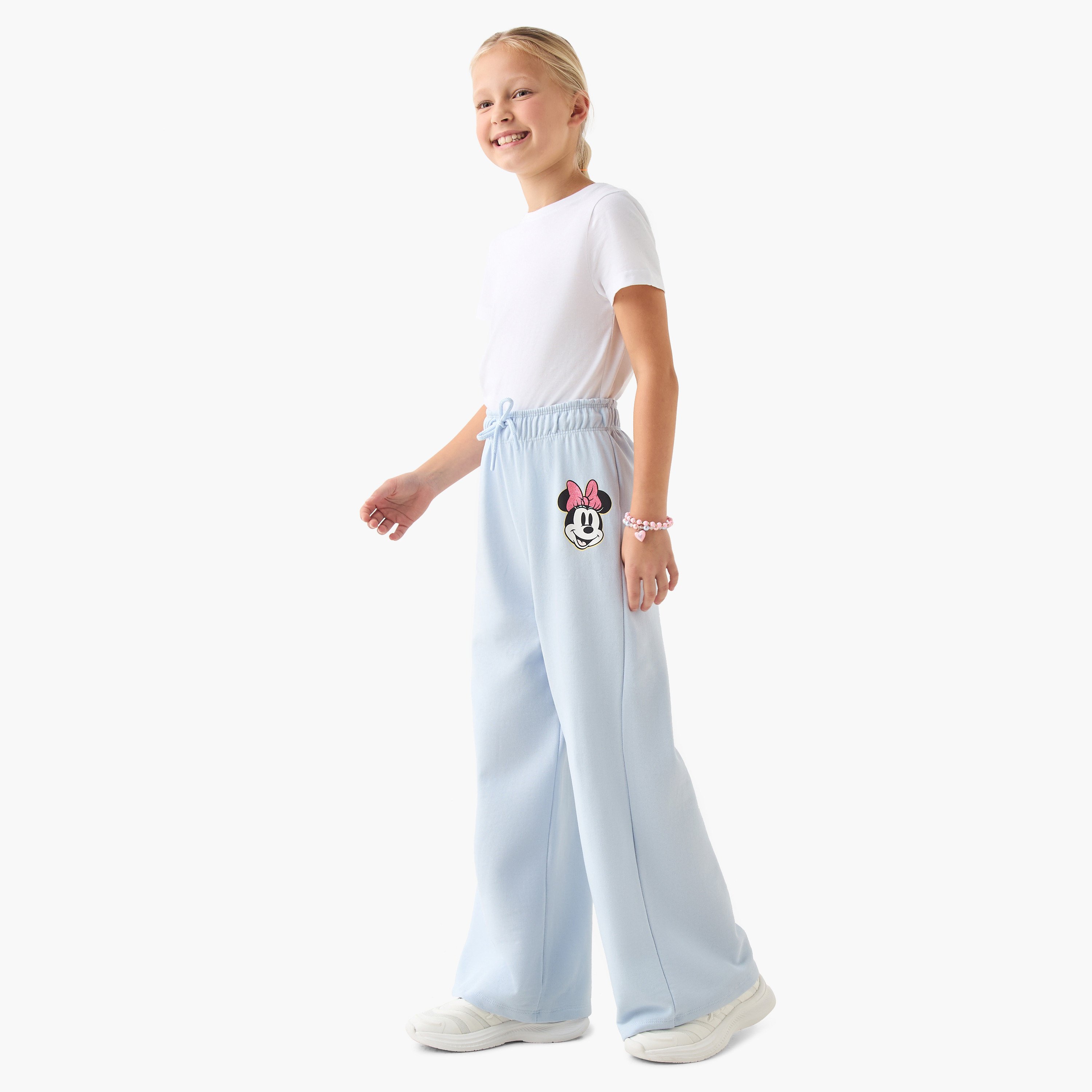 Disney Minnie Mouse Print Pants with Drawstring Closure-girls-clothing-bottoms-joggersandtrackpants-image-2